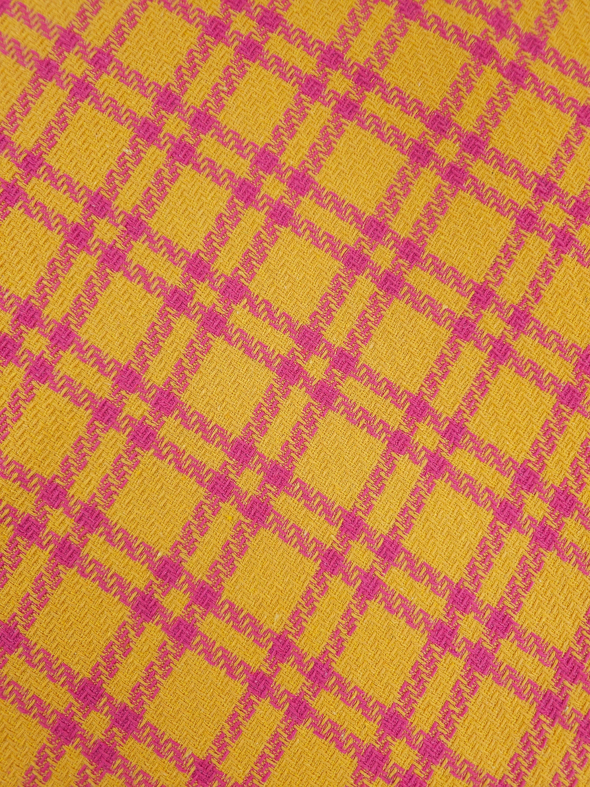 Yellow/Pink Tartan Boucle