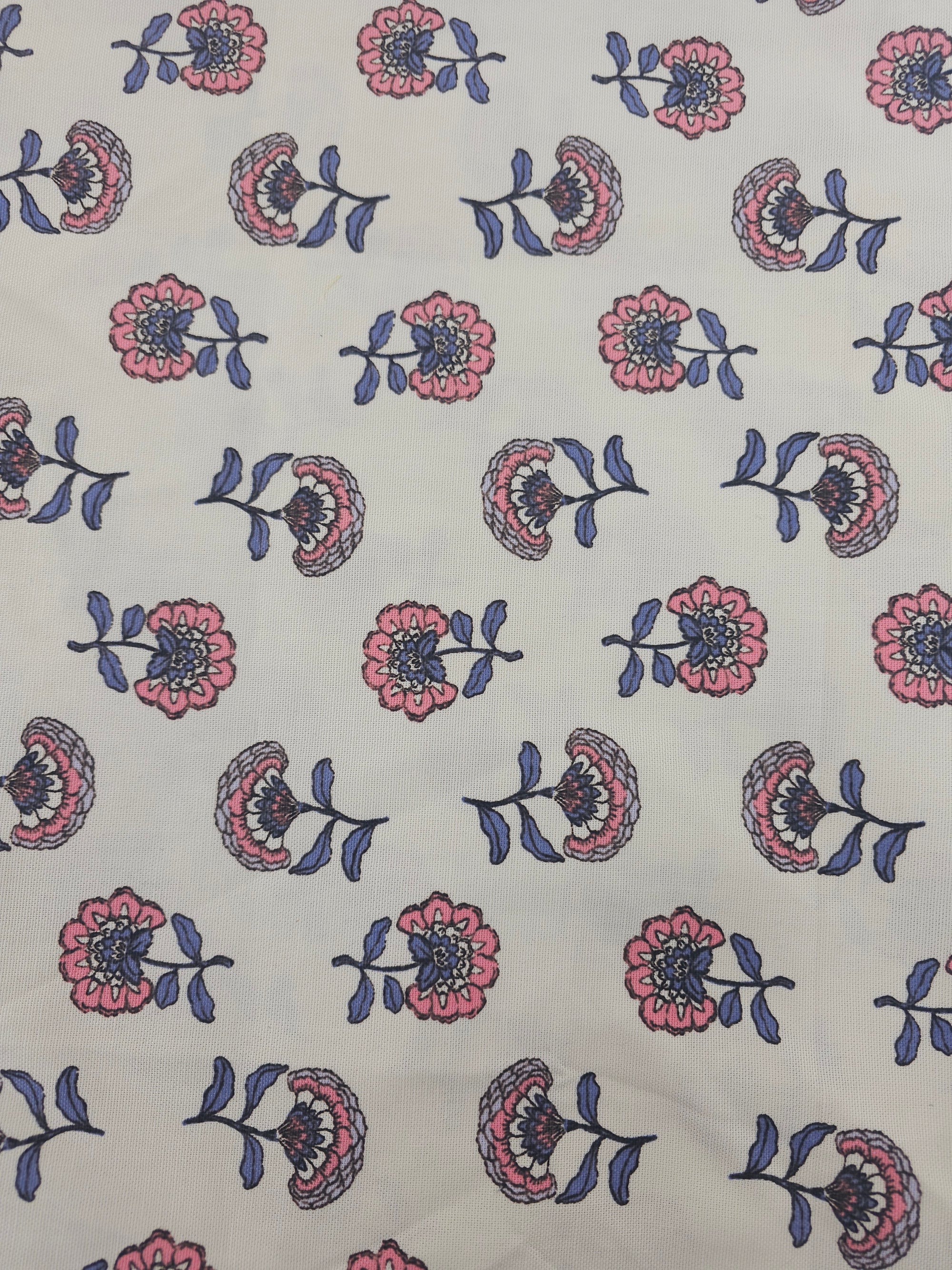 Flower head Cotton Canvas- 5m piece