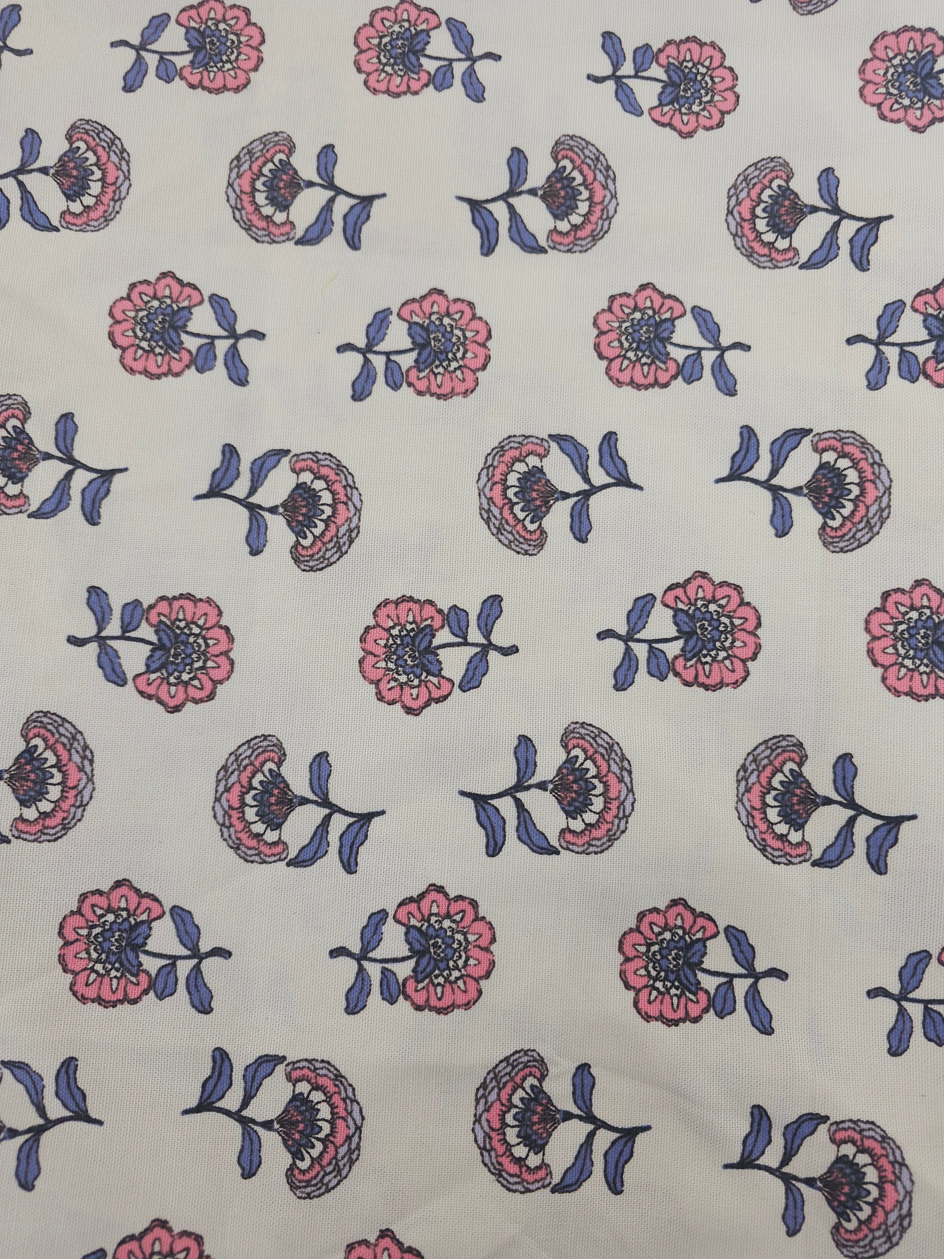 Flower head Cotton Canvas- 5m piece