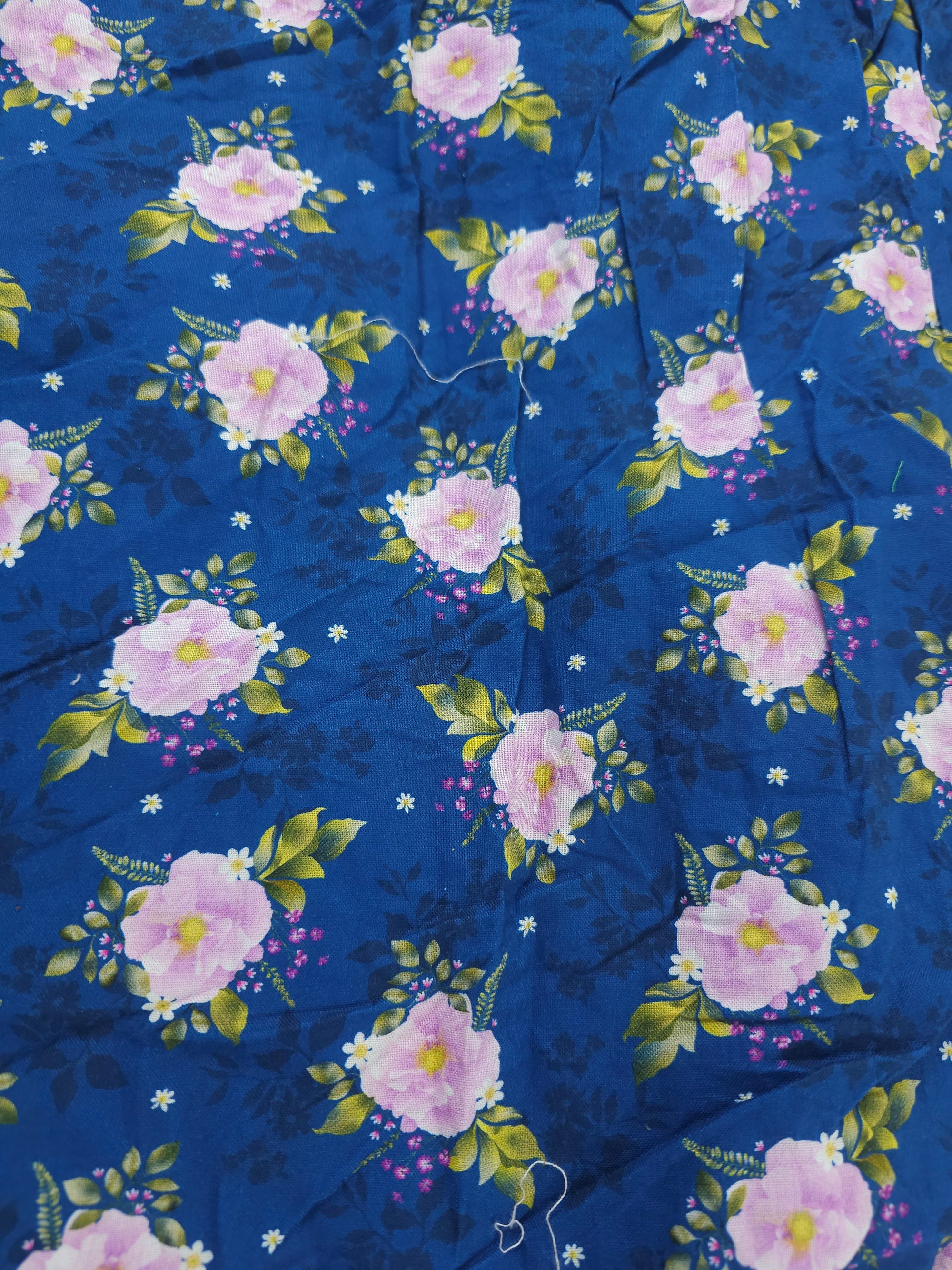 Blue floral Cotton- 4m piece