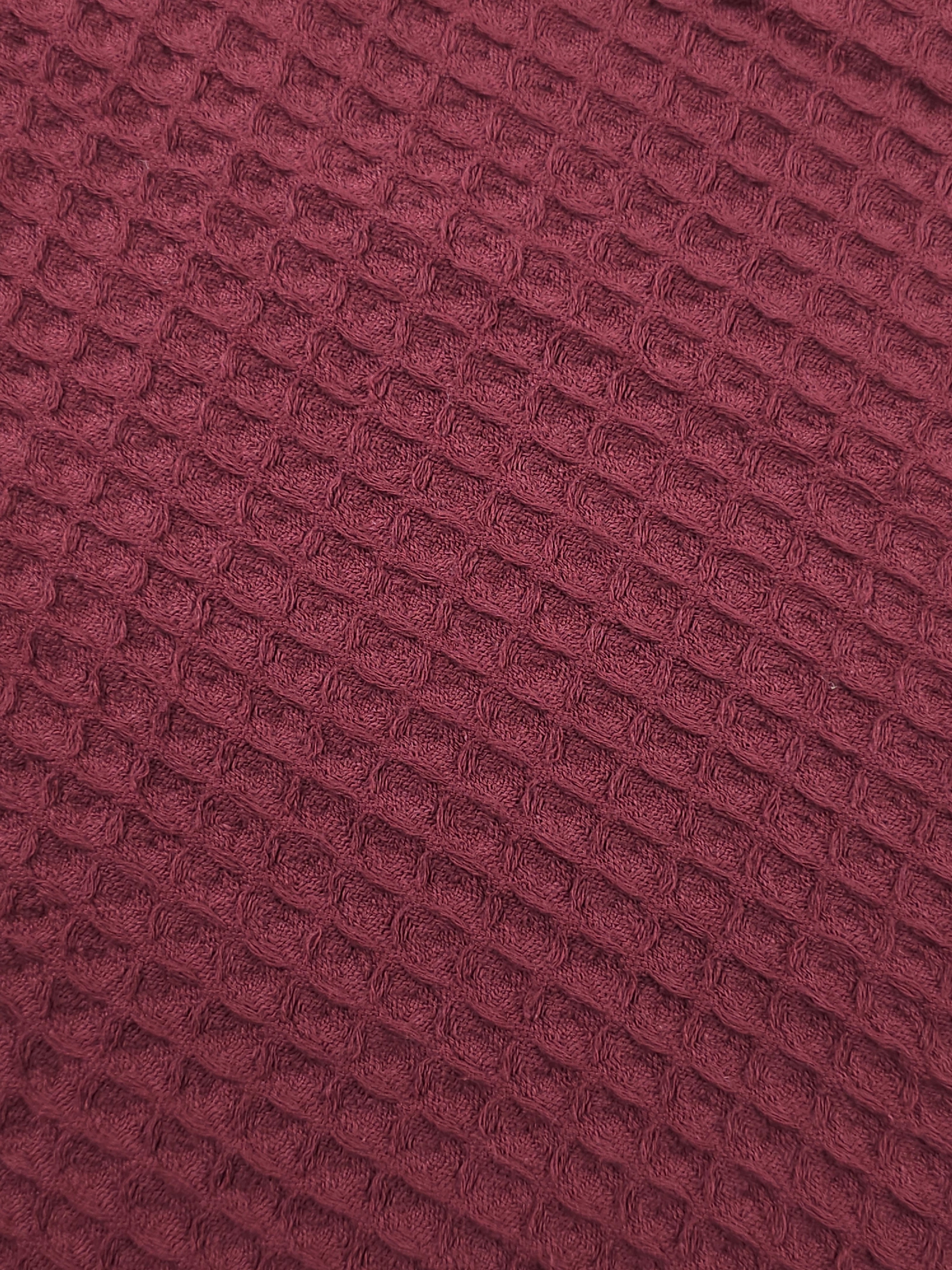 Burgundy Waffle Cotton *EXTRA WIDE*