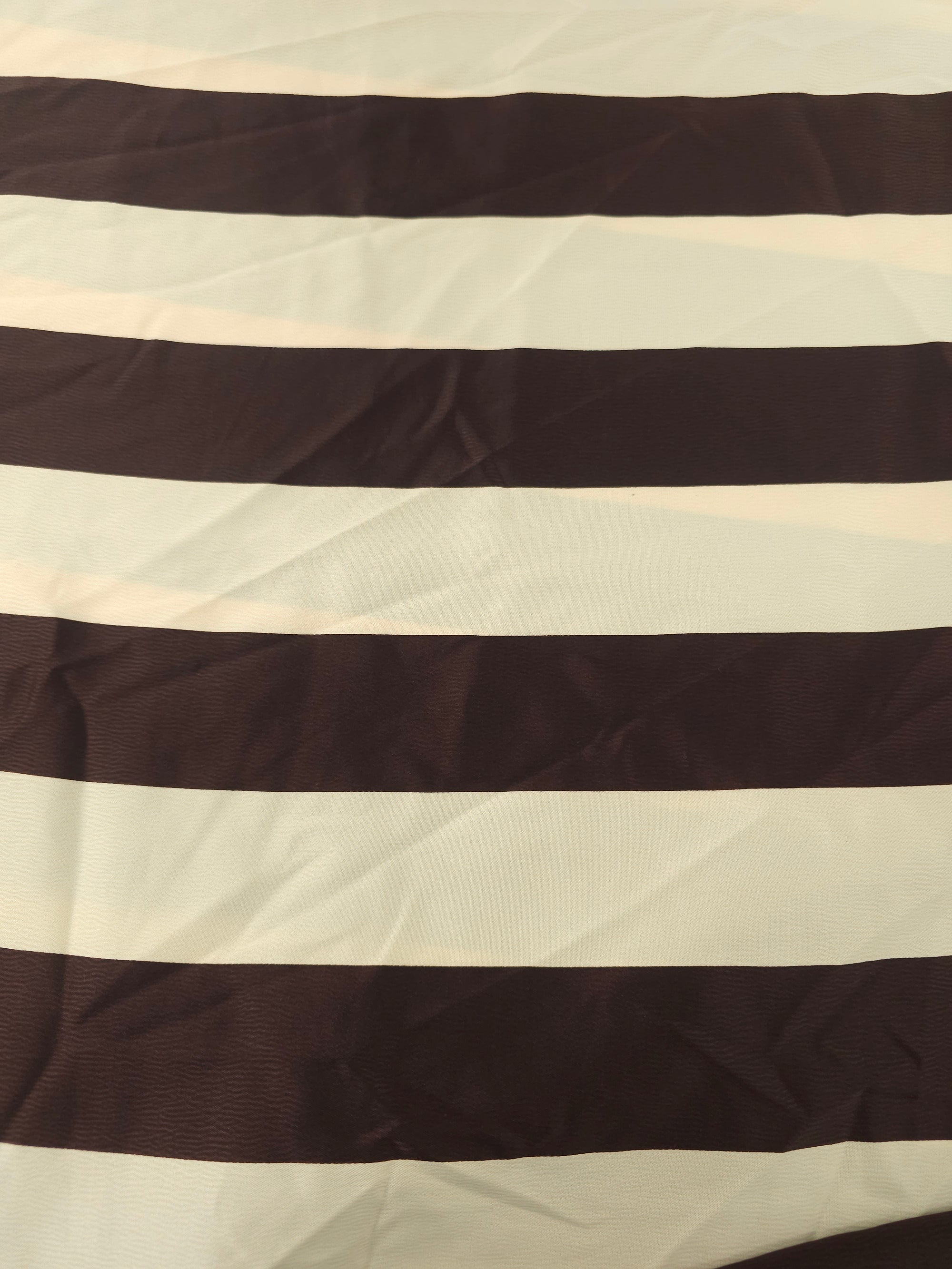Thick brown stripe Viscose sateen- 1.5m piece