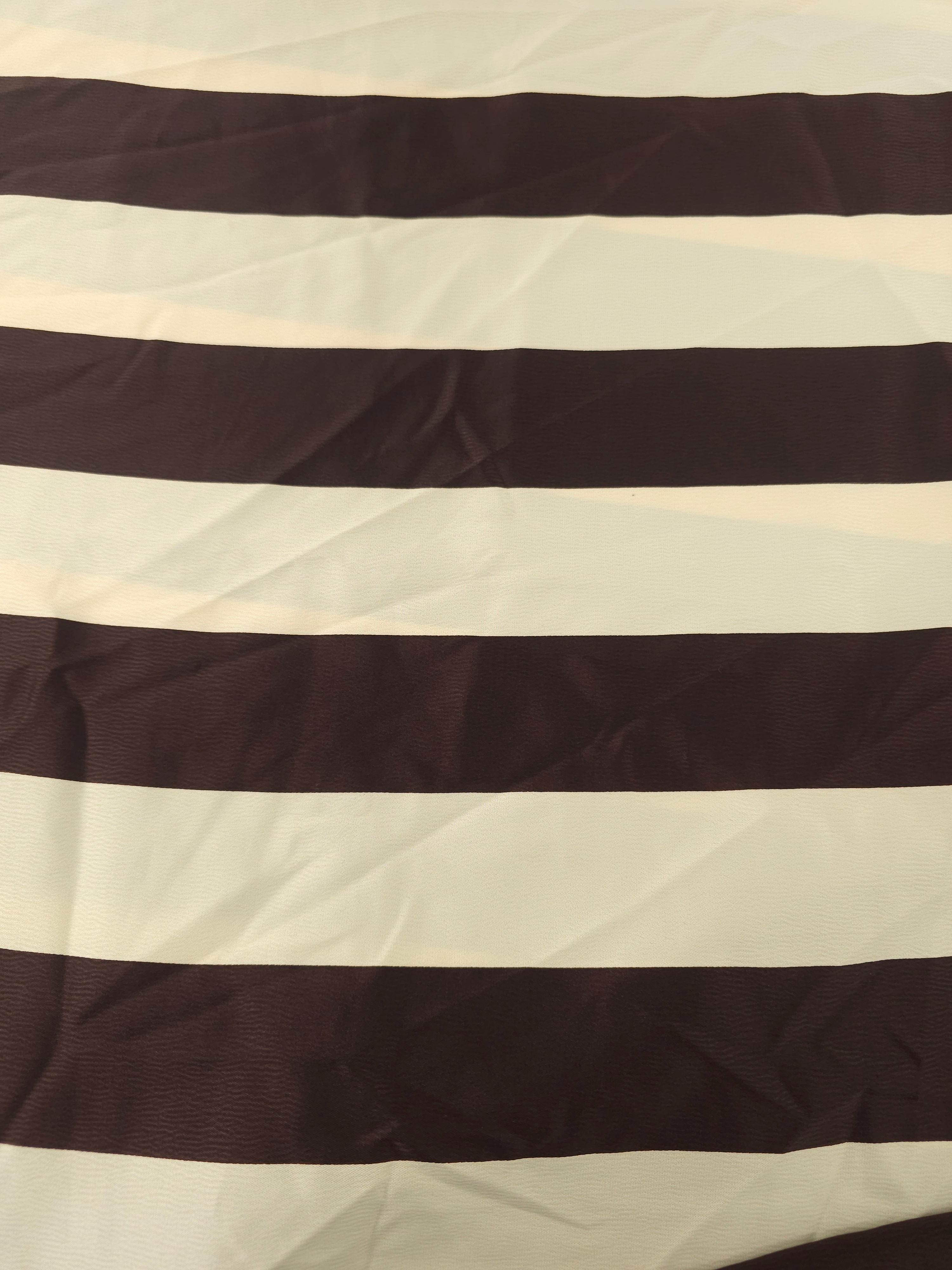 Thick brown stripe Viscose sateen- 1.5m piece