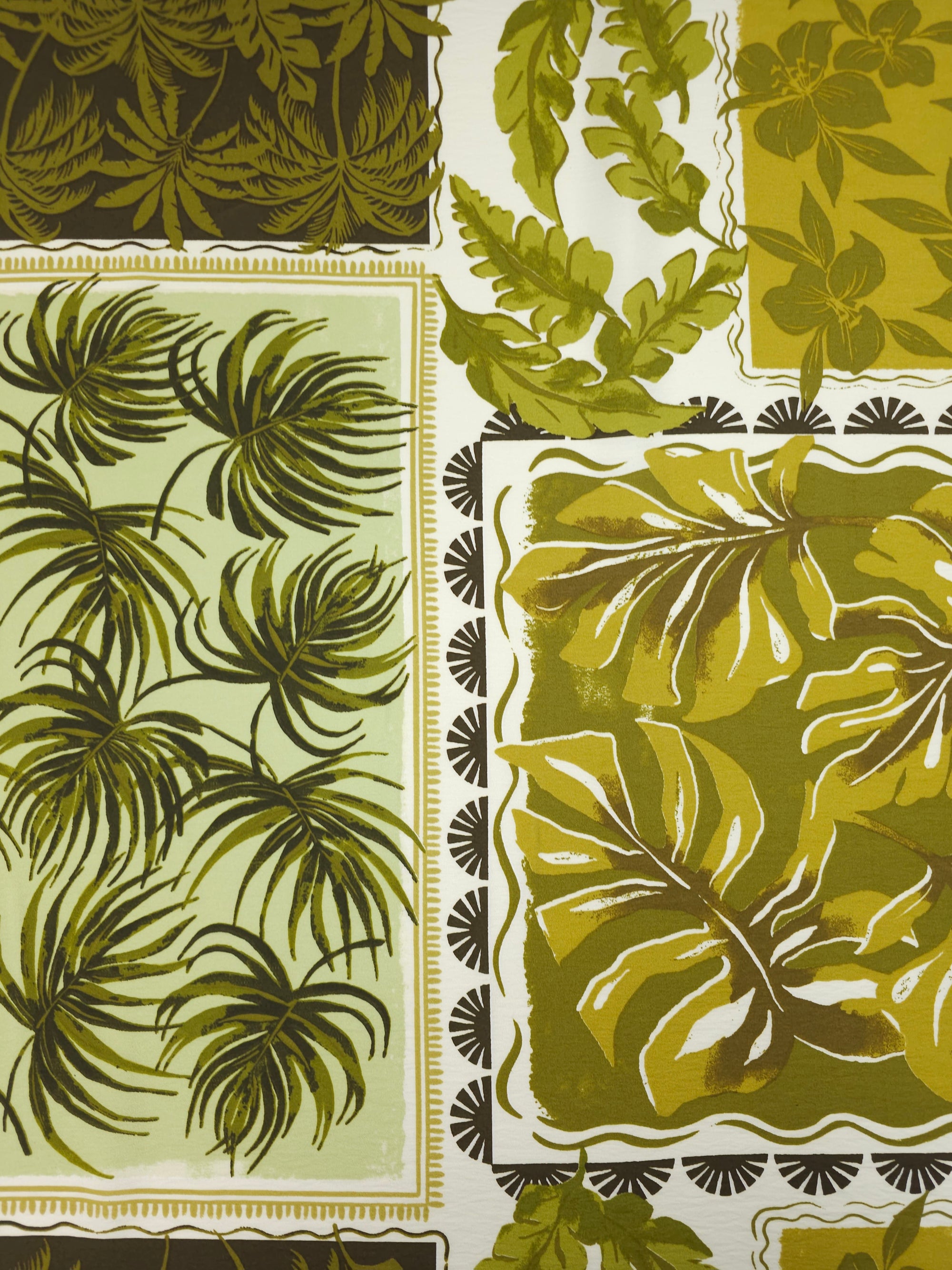 Khaki Palm Leaf Frames Modal Viscose
