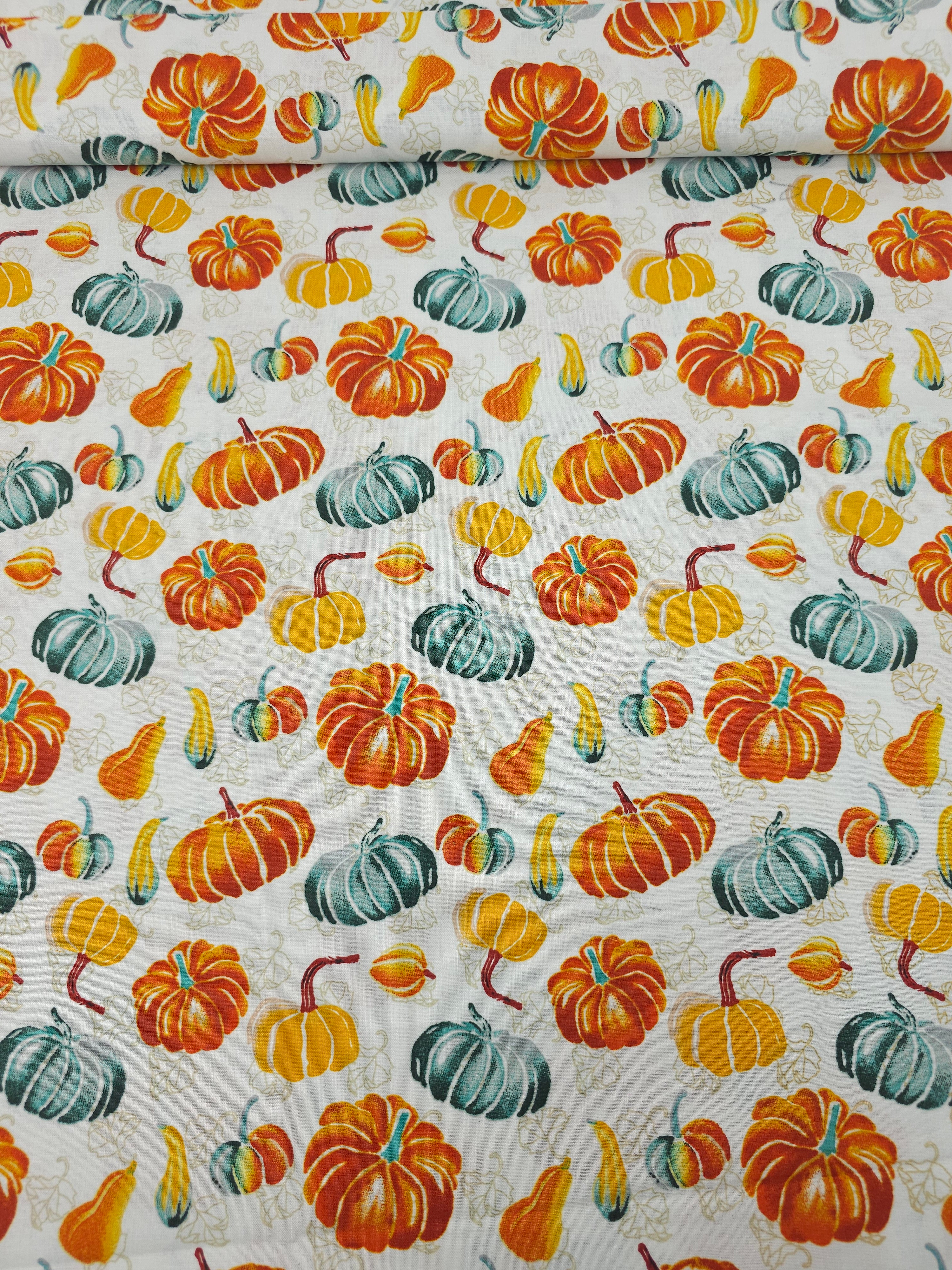 Watercolour Pumpkin Harvest 100% Cotton