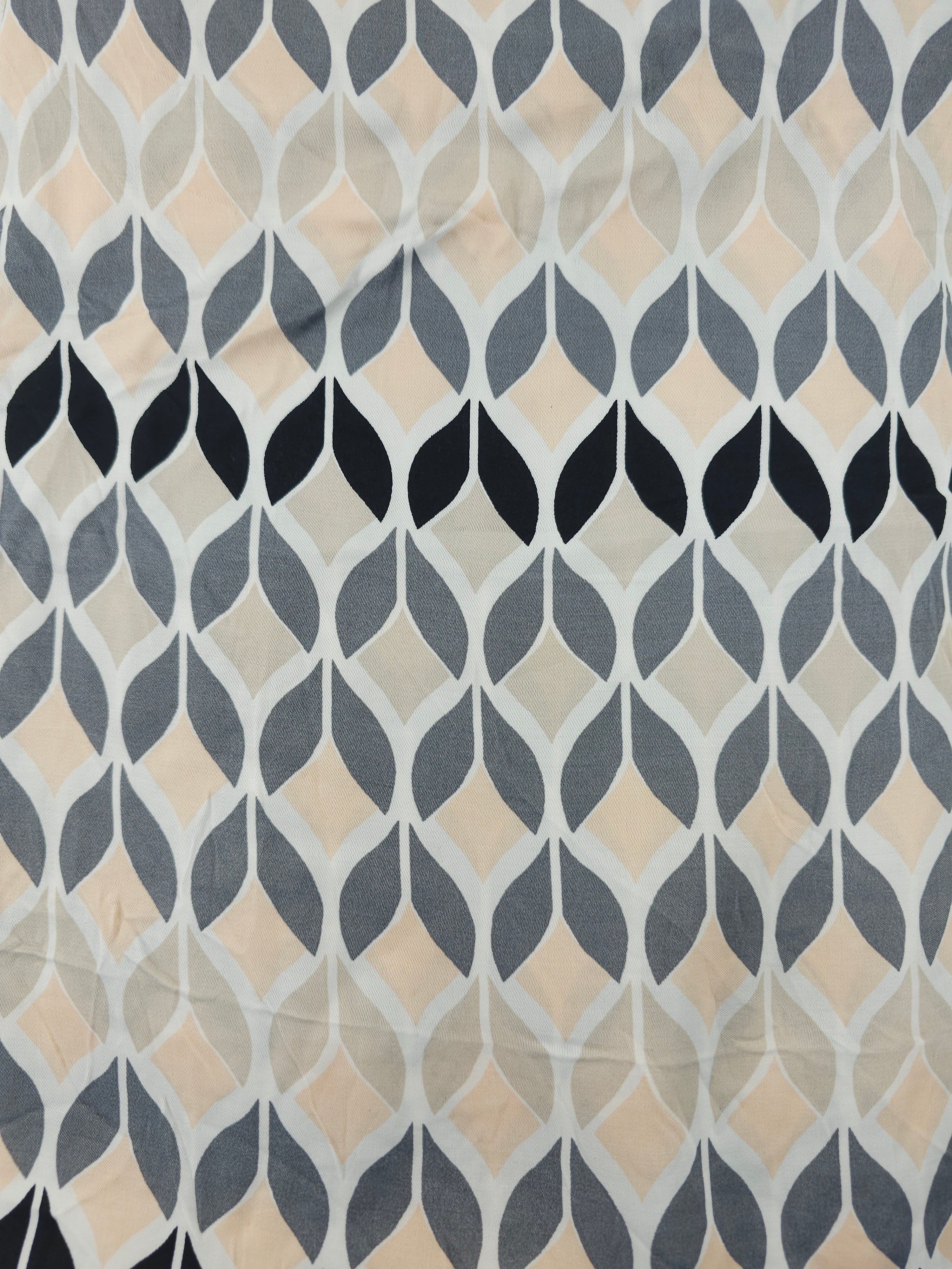 Neutral ombre abstract rosebud Viscose sateen- 4m piece