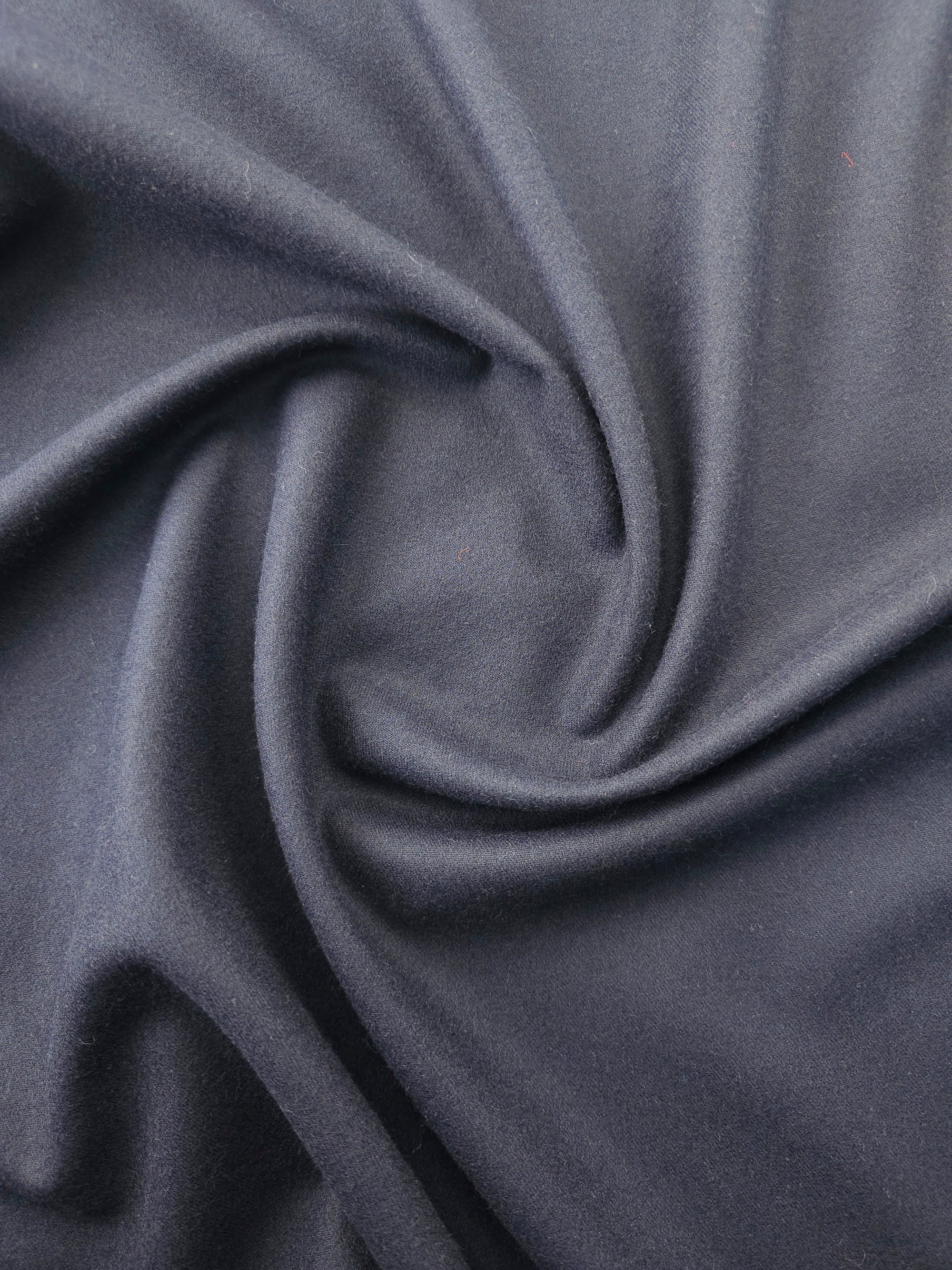 Dark Navy Brushed Cotton Poly Suiting