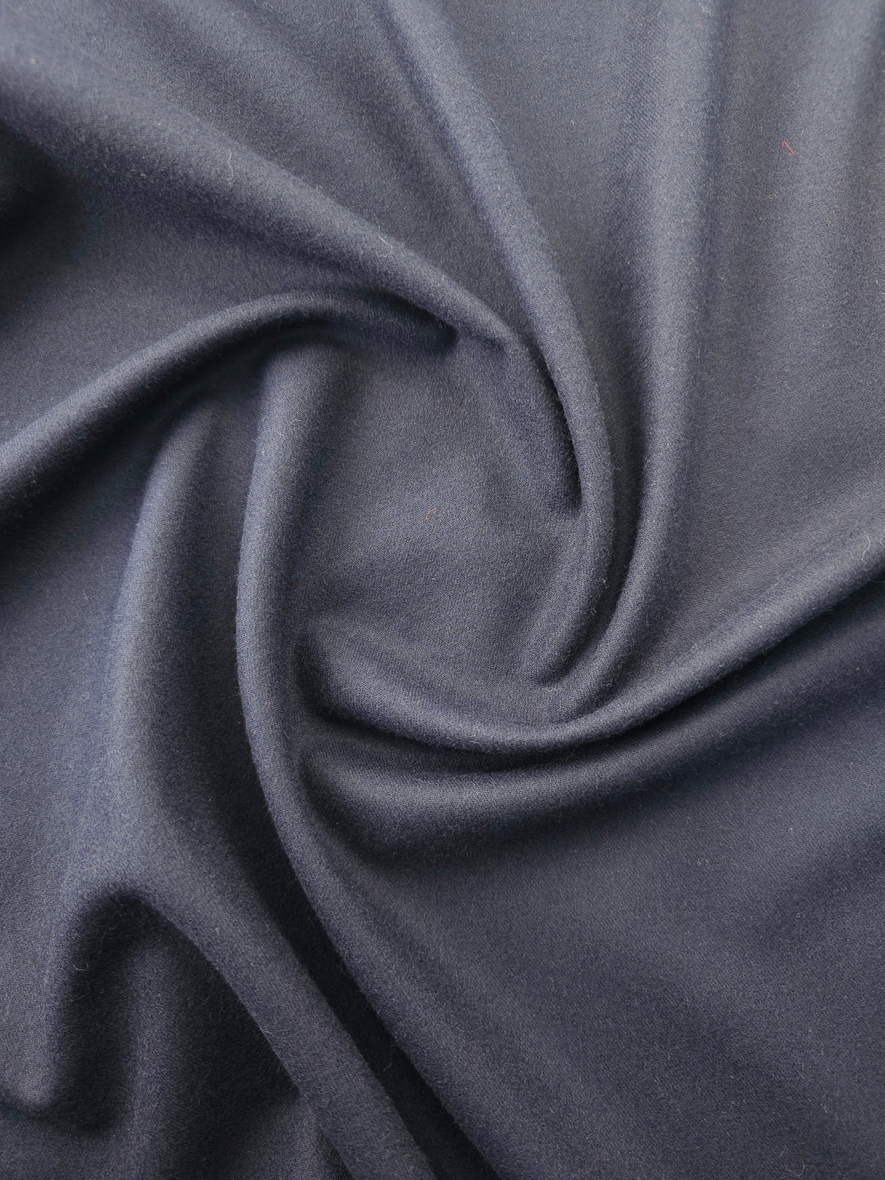 Dark Navy Brushed Cotton Poly Suiting