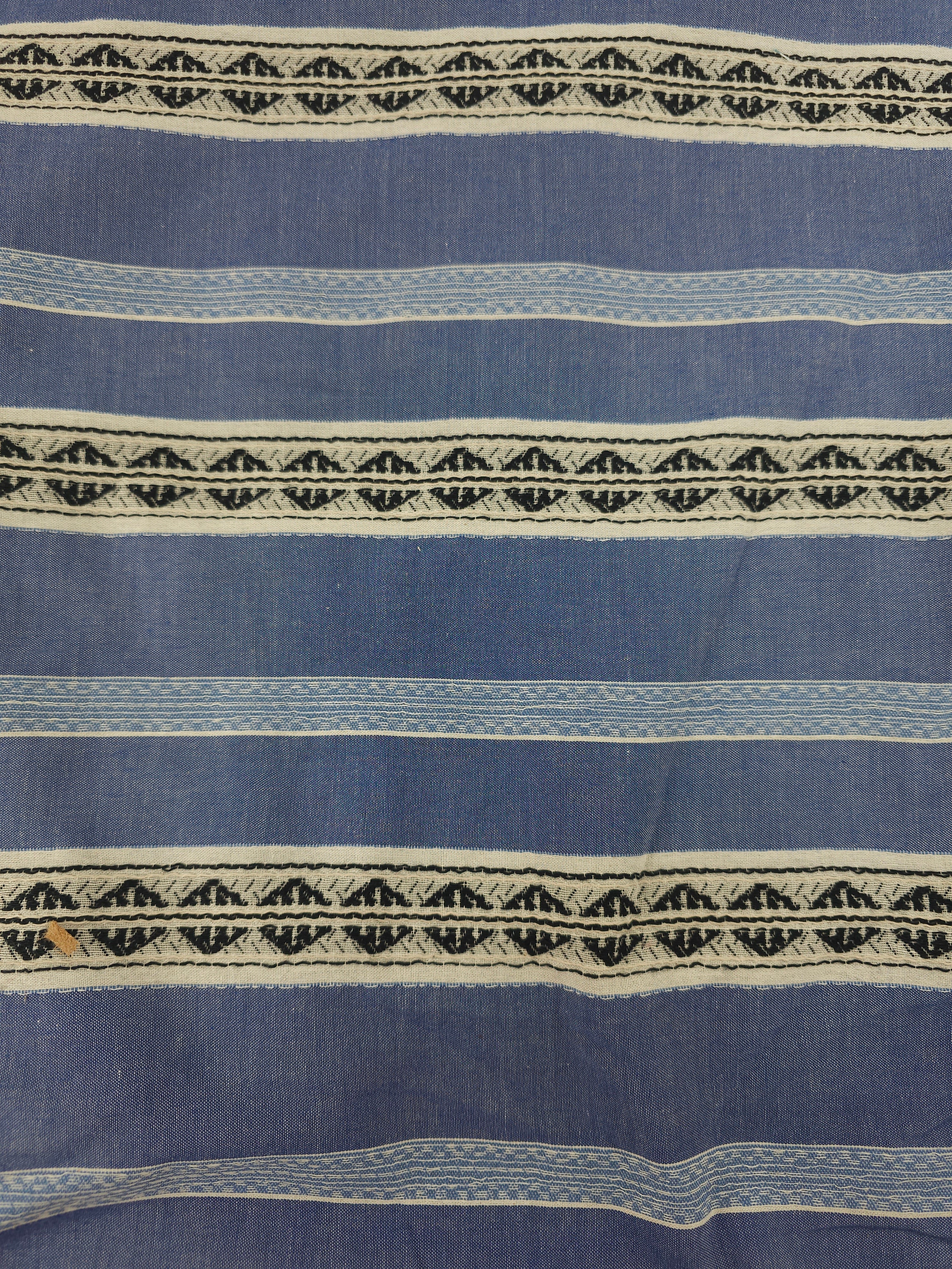 Blue striped design thin fabric- 2m piece