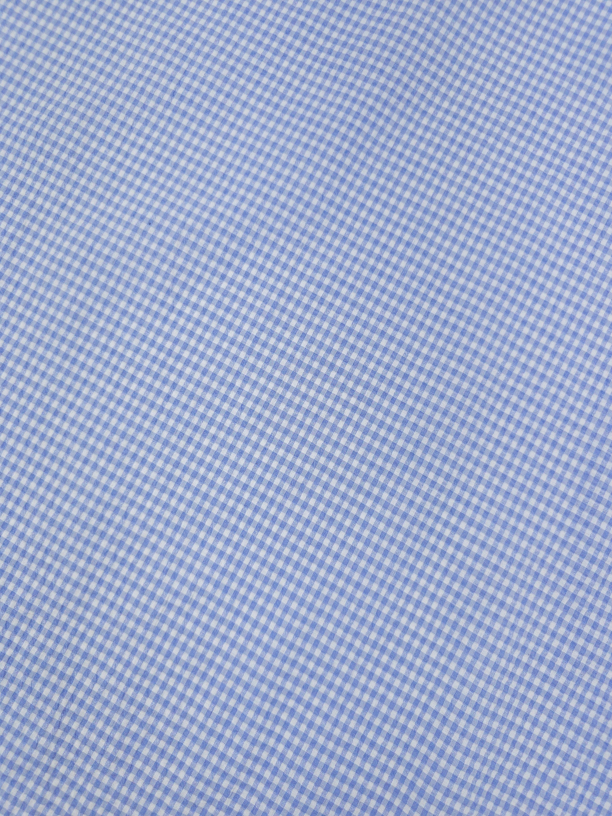 Baby Blue/White Mini Gingham Crinkle Cotton