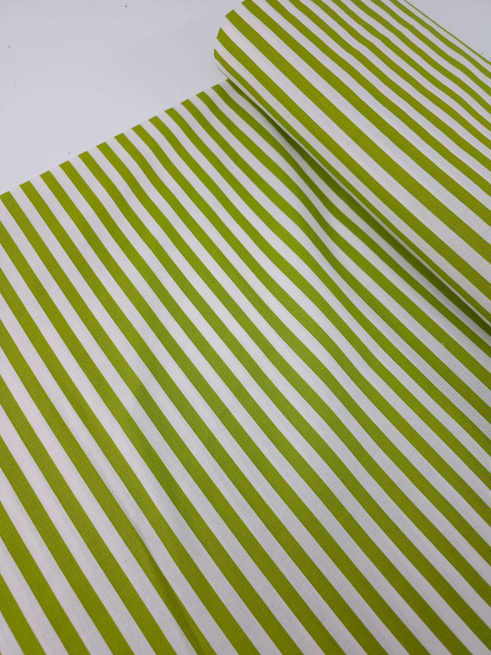 Lime Green Large Stripe 100% Cotton *EXTRA WIDE*