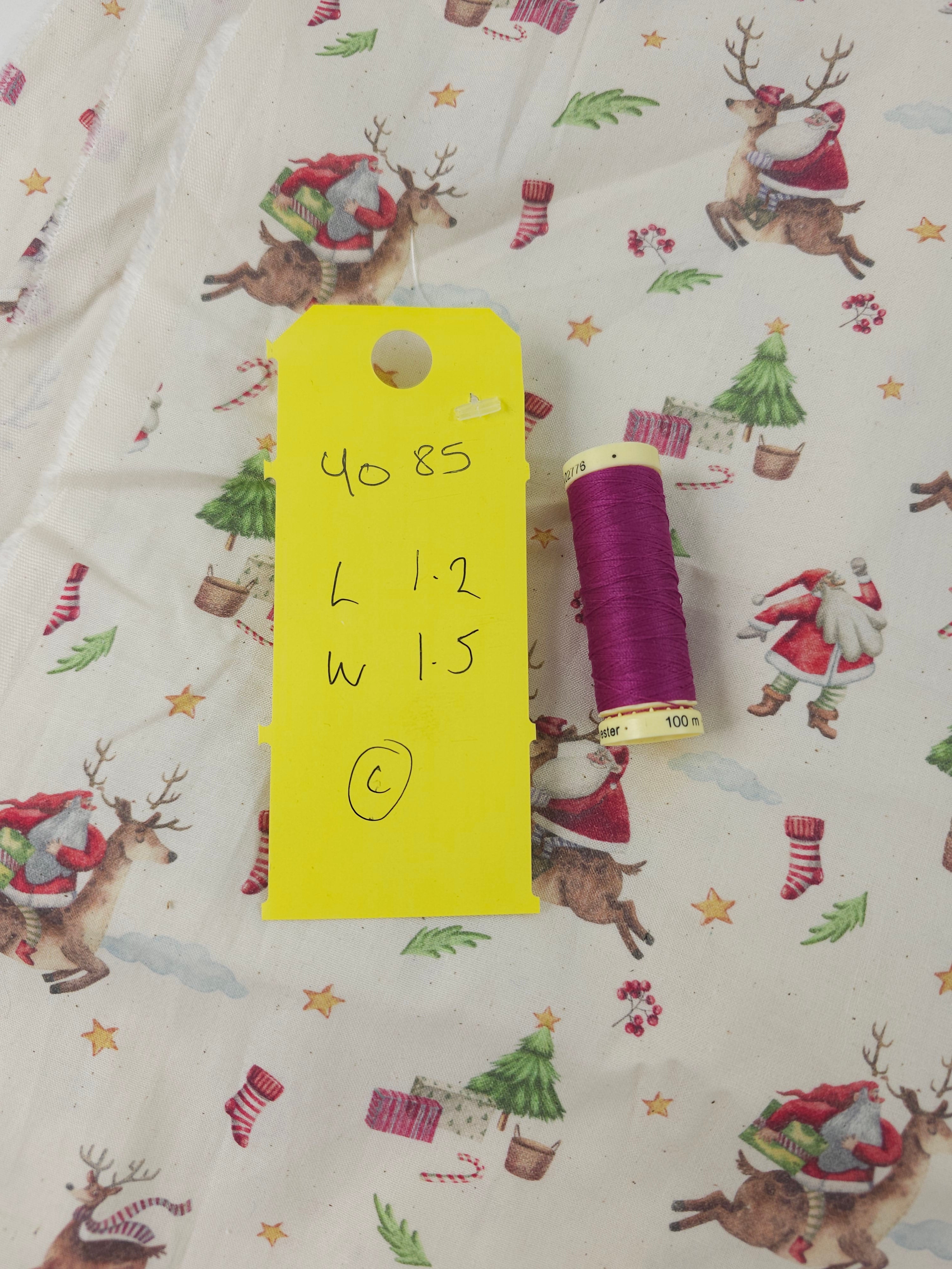 Santa's mission Cotton- 1.2m piece