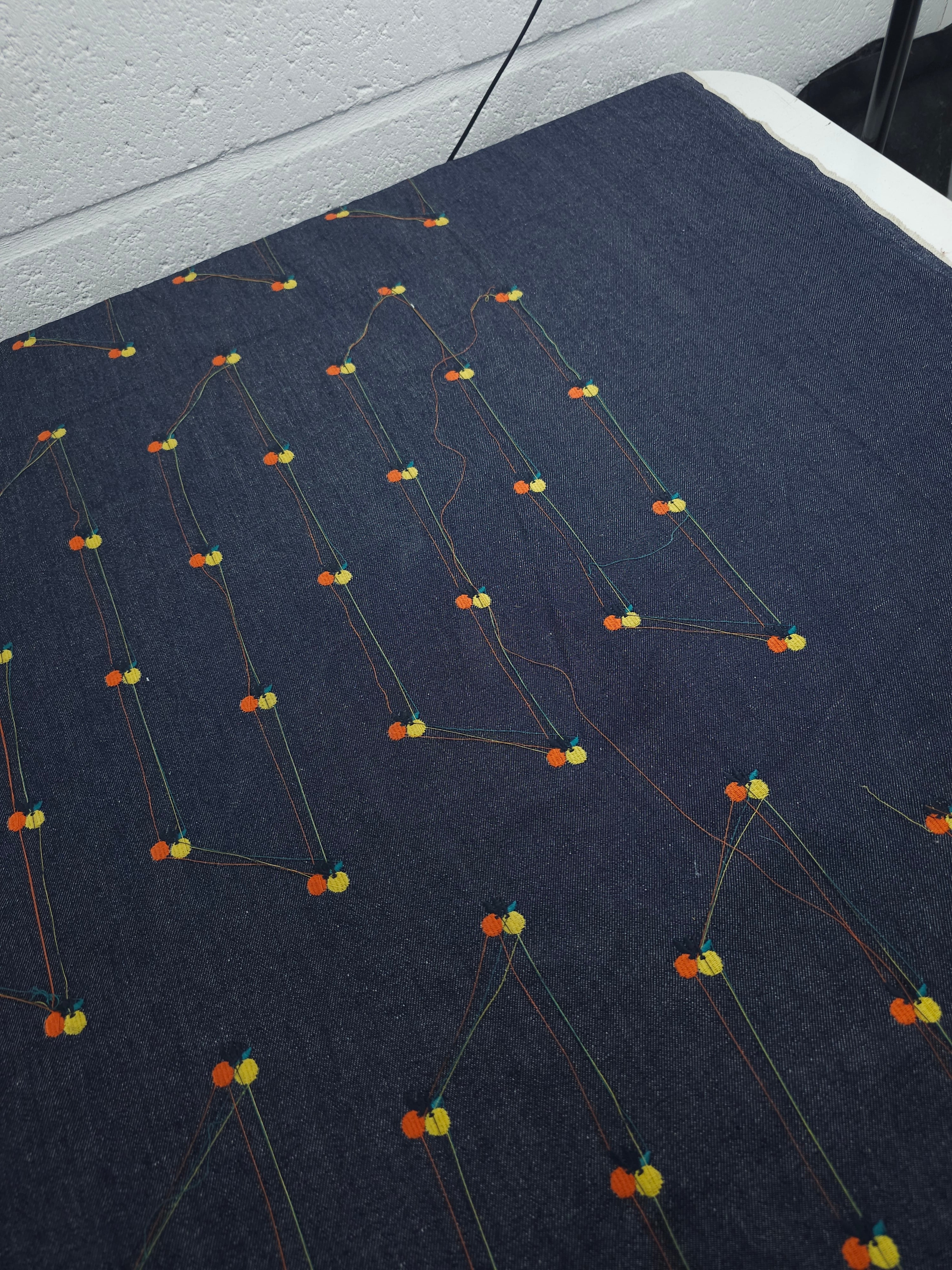 Lemon/Orange Embroidered Denim