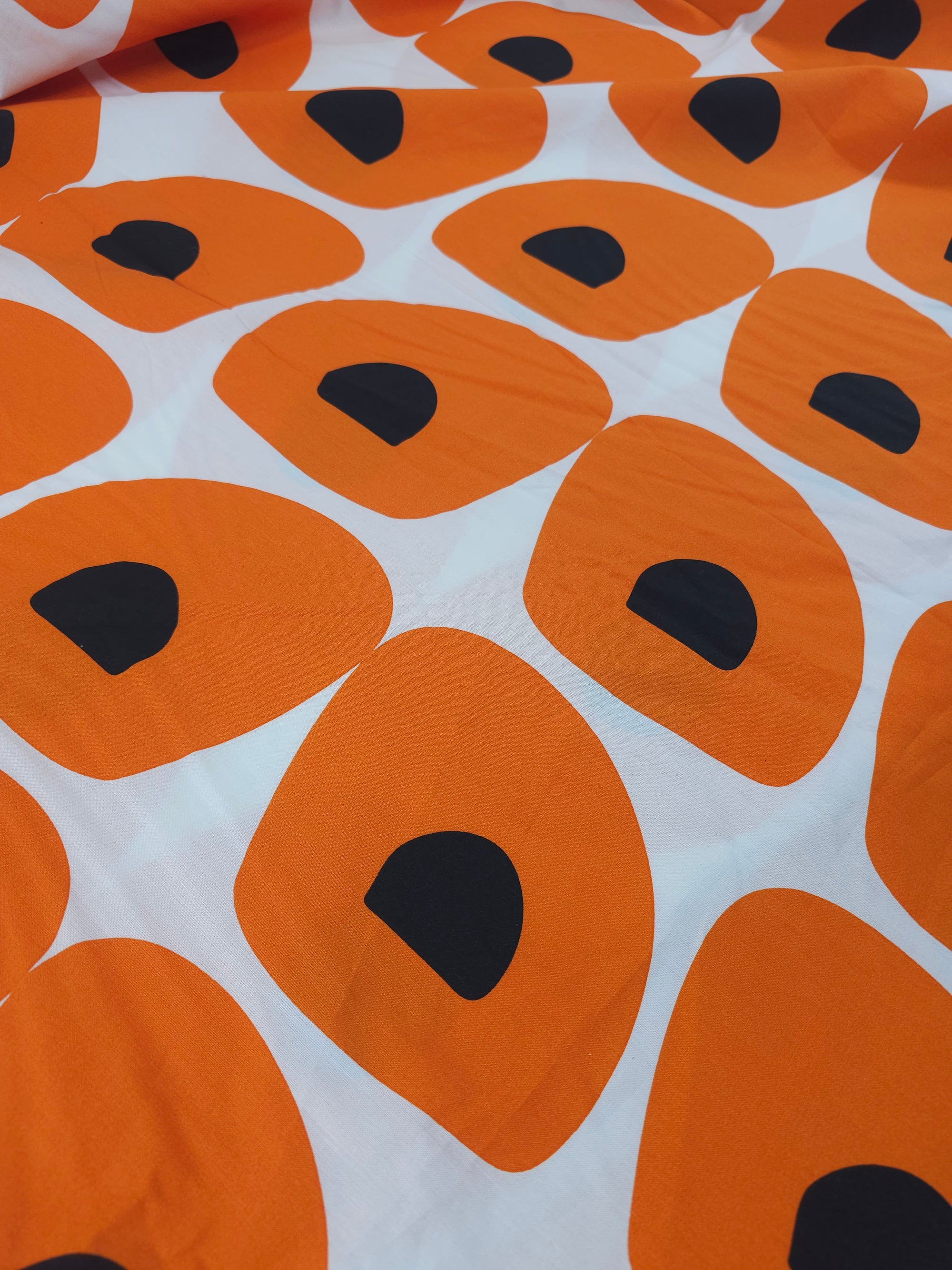 Orange Abstract Quirky Poppy 100% Cotton 82” *EXTRA WIDE*