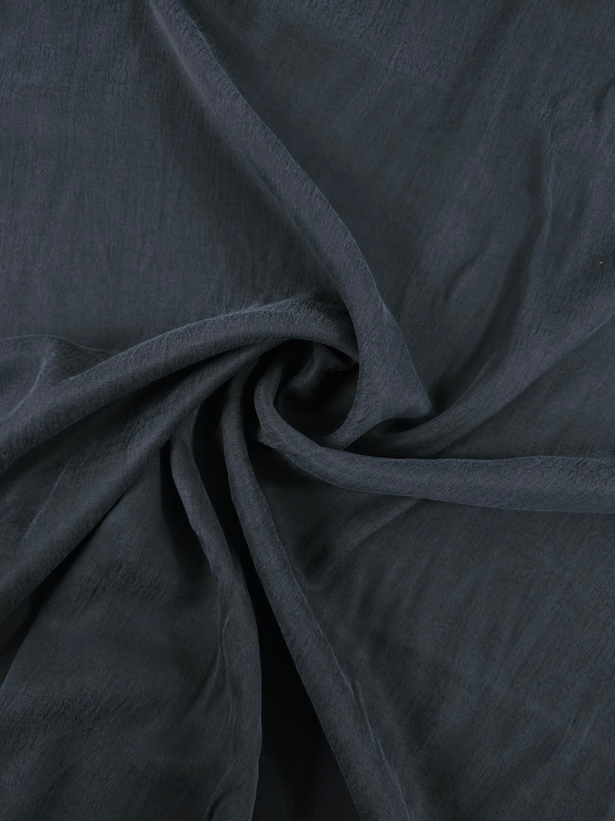 Black Sandwashed Cupro Viscose