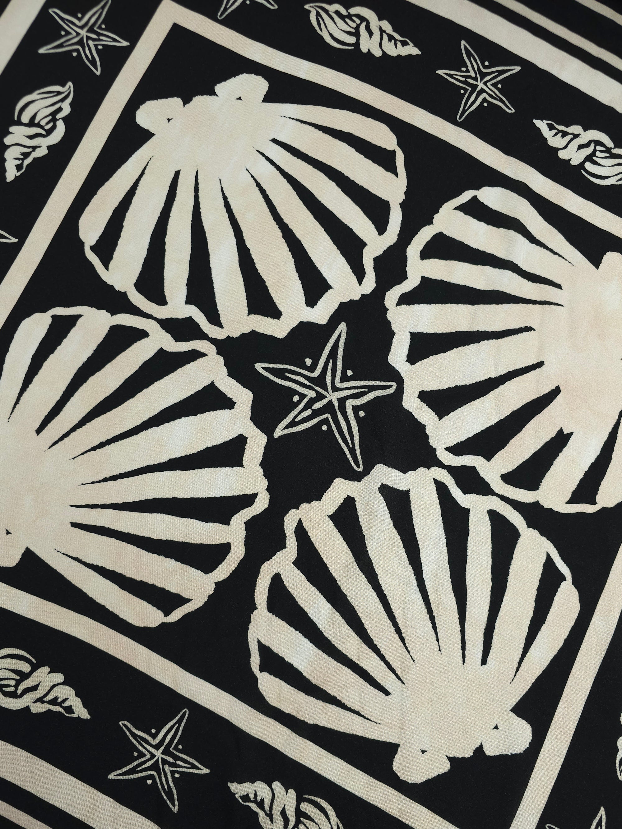 Black/Ivory Washed Shell Frames Viscose Challis