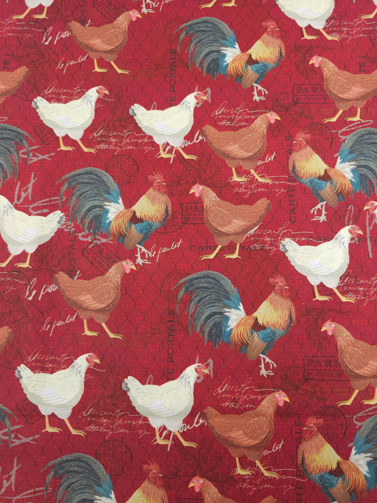 Burgundy Le Poulet 100% Cotton