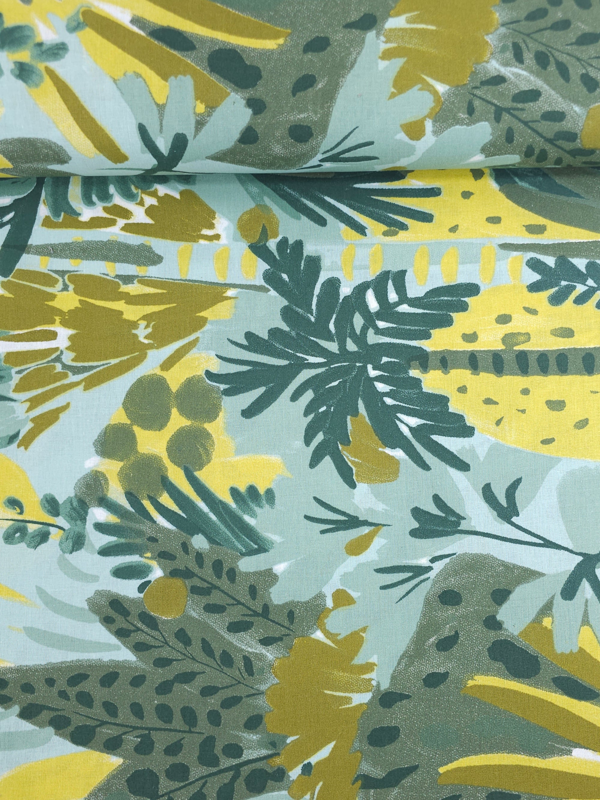 Jungle Doodle Palm Tree 100% Cotton 90" *EXTRA WIDE*