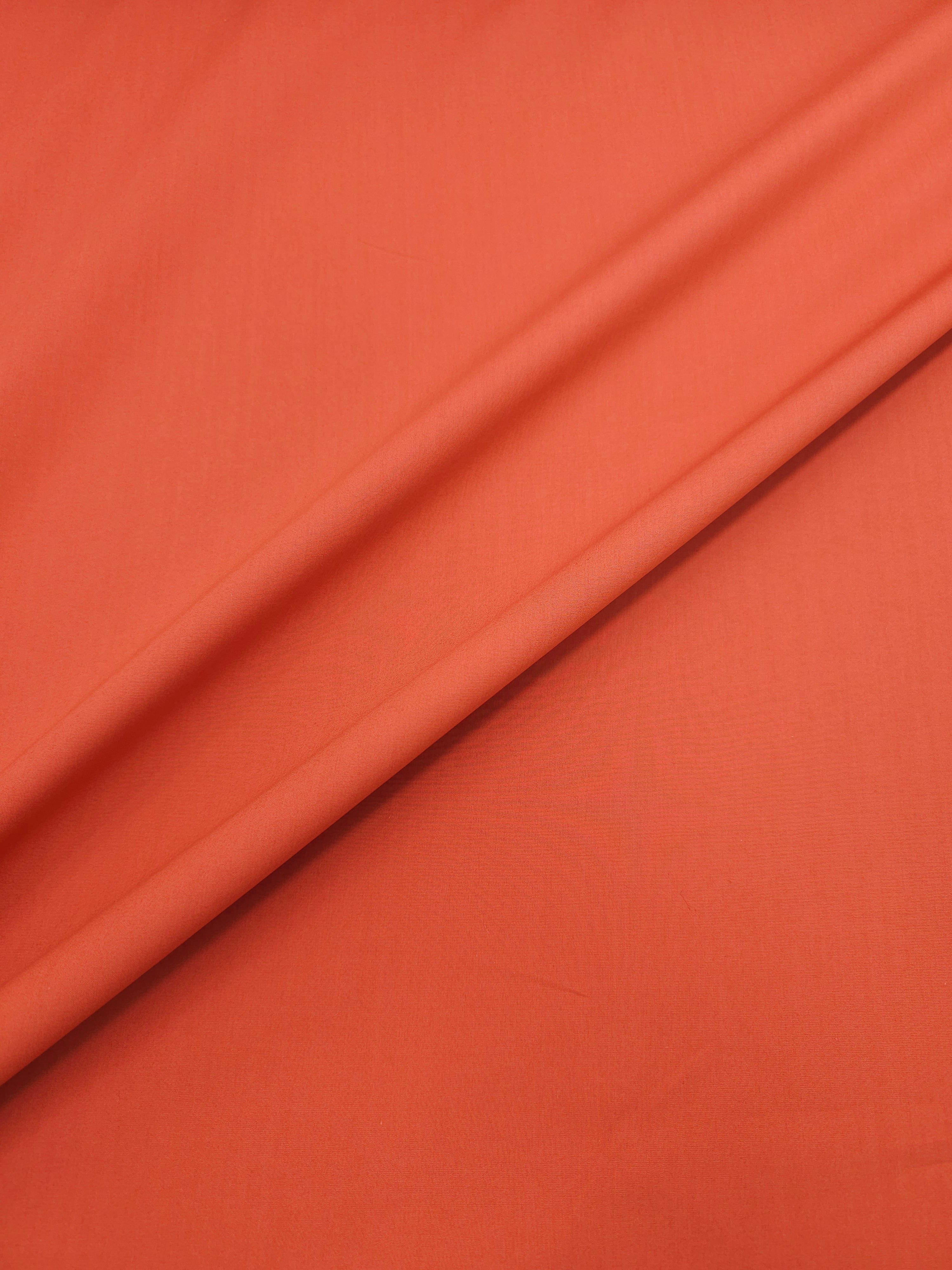 Orangey Red Cotton Poplin