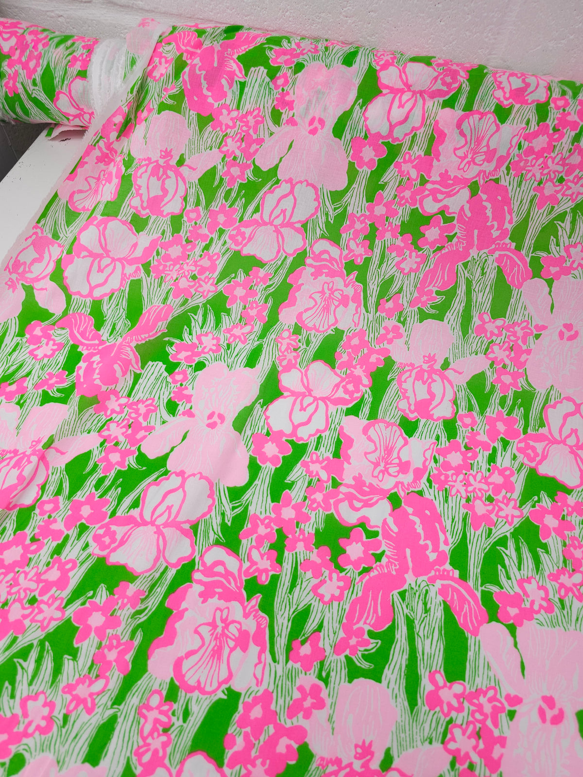 Neon Pink/Green Hannah Floral Lightweight Cotton - Lilly Pulitzer