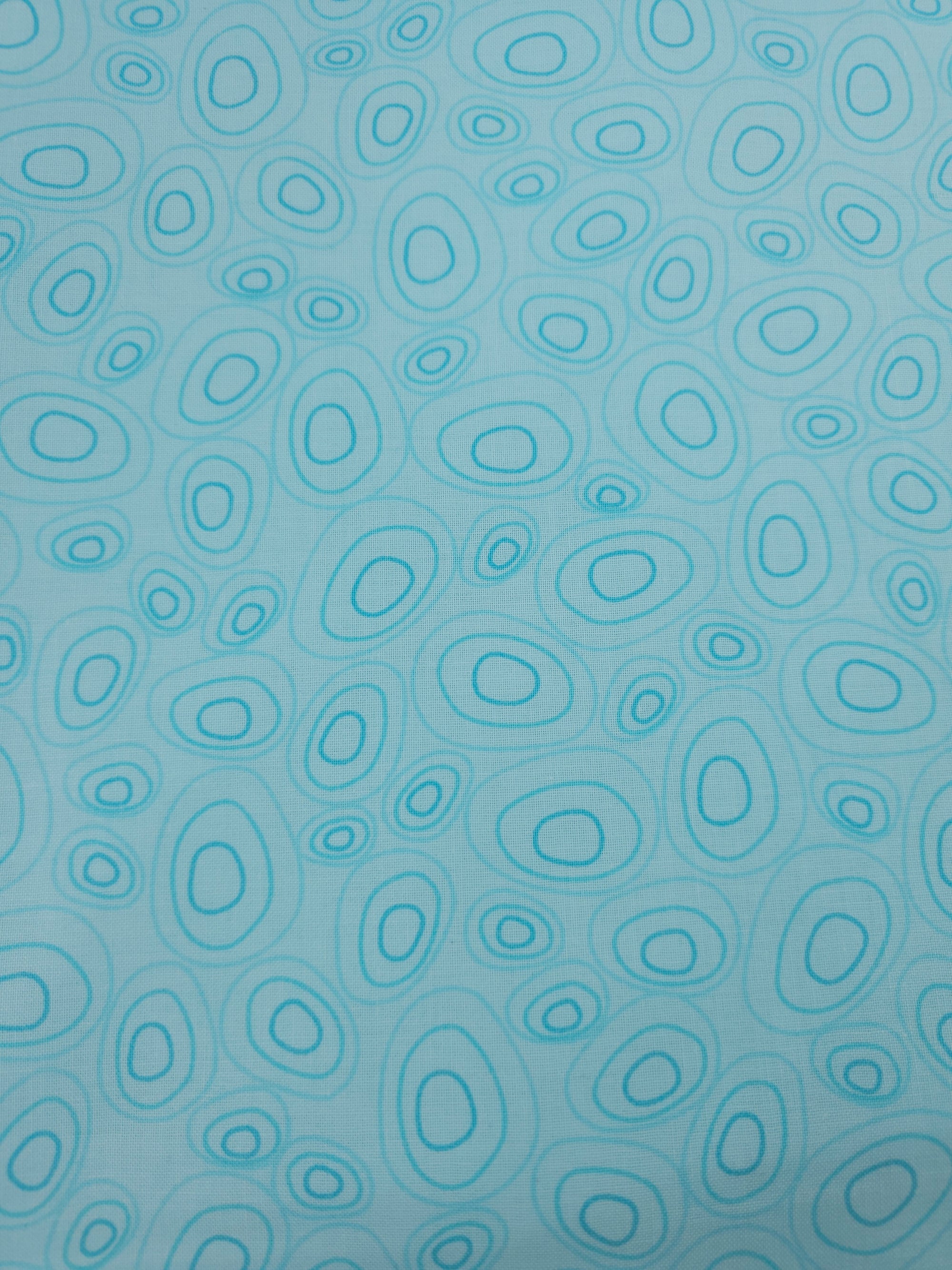 Light Blue Pebble Doodle 100% Cotton