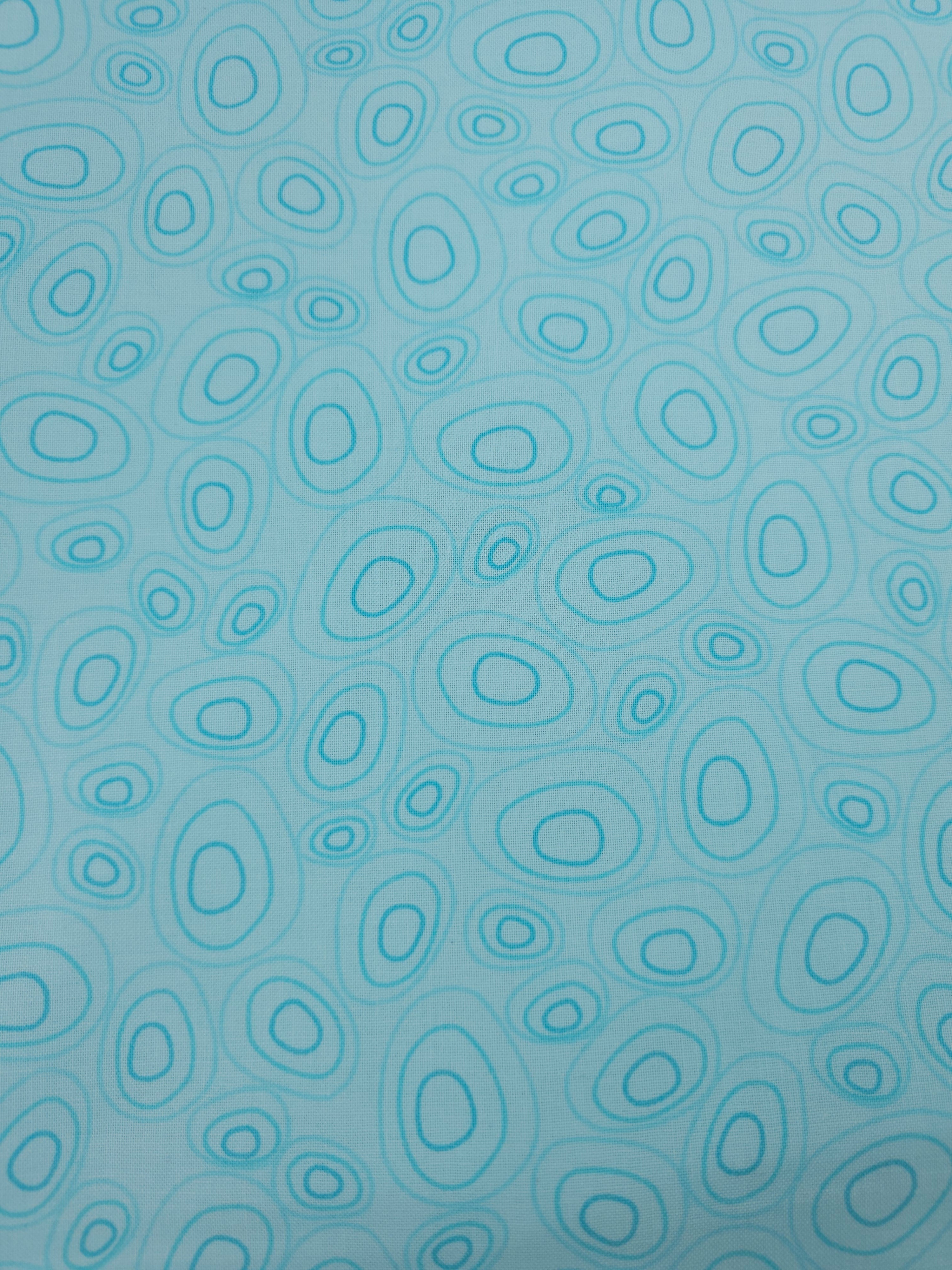 Light Blue Pebble Doodle 100% Cotton