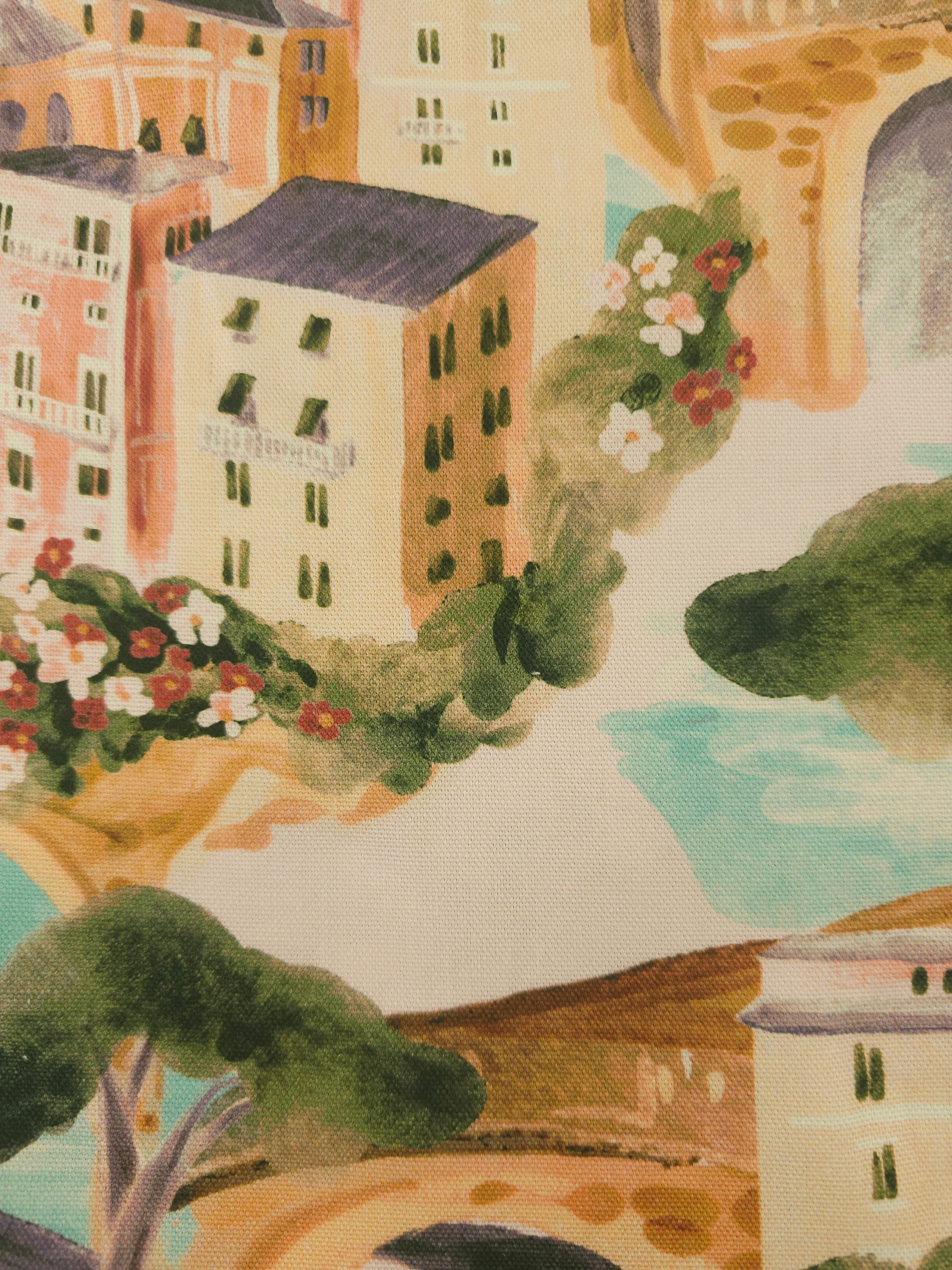 Mediterranean riviera Cotton canvas- 1.6m piece