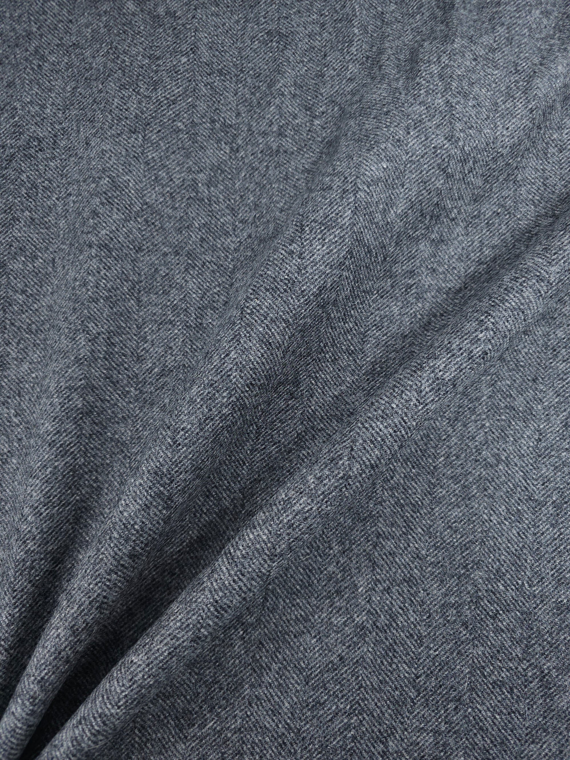 Grey Herringbone Mediumweight 100% Wool *ABRAHAM MOON*