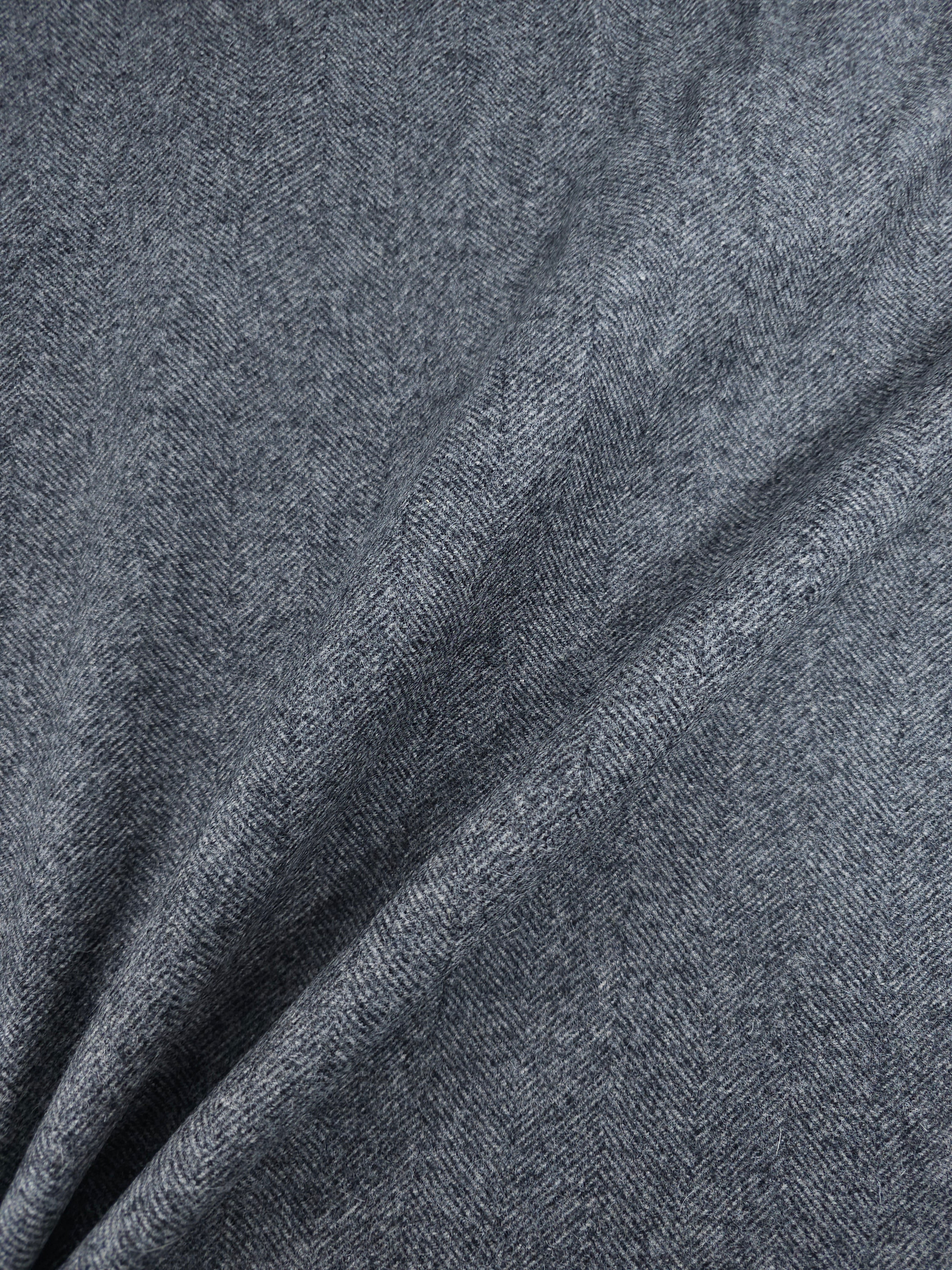Grey Herringbone Mediumweight 100% Wool *ABRAHAM MOON*