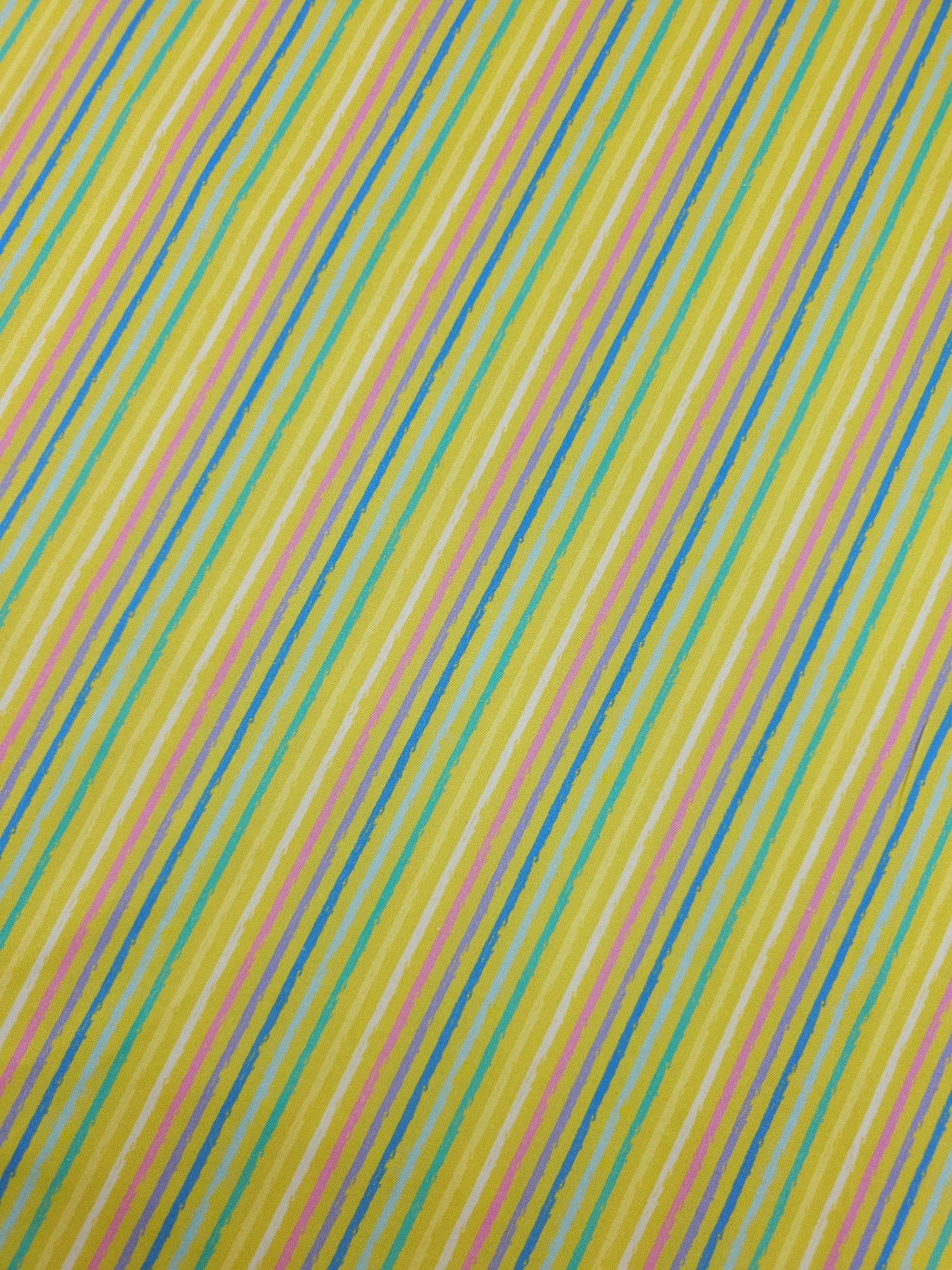 Yellow/Multi Static Stripe 100% Cotton - Robert Kaufman