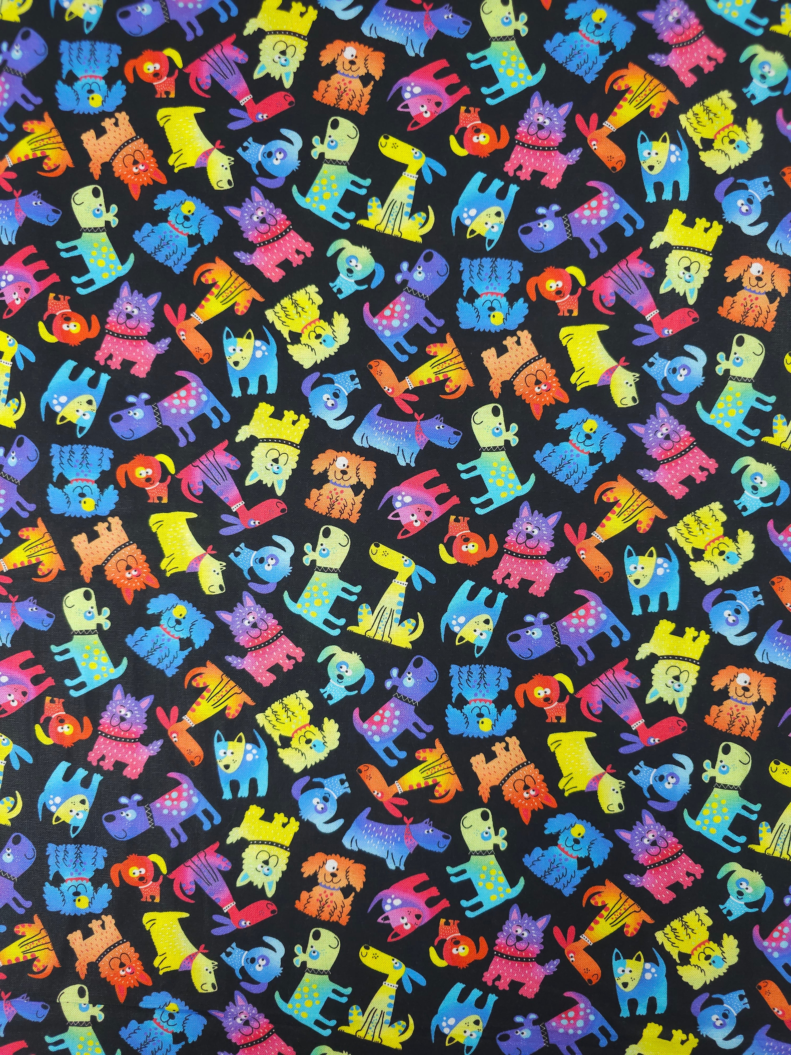 Novelty Rainbow Dogs 100% Cotton