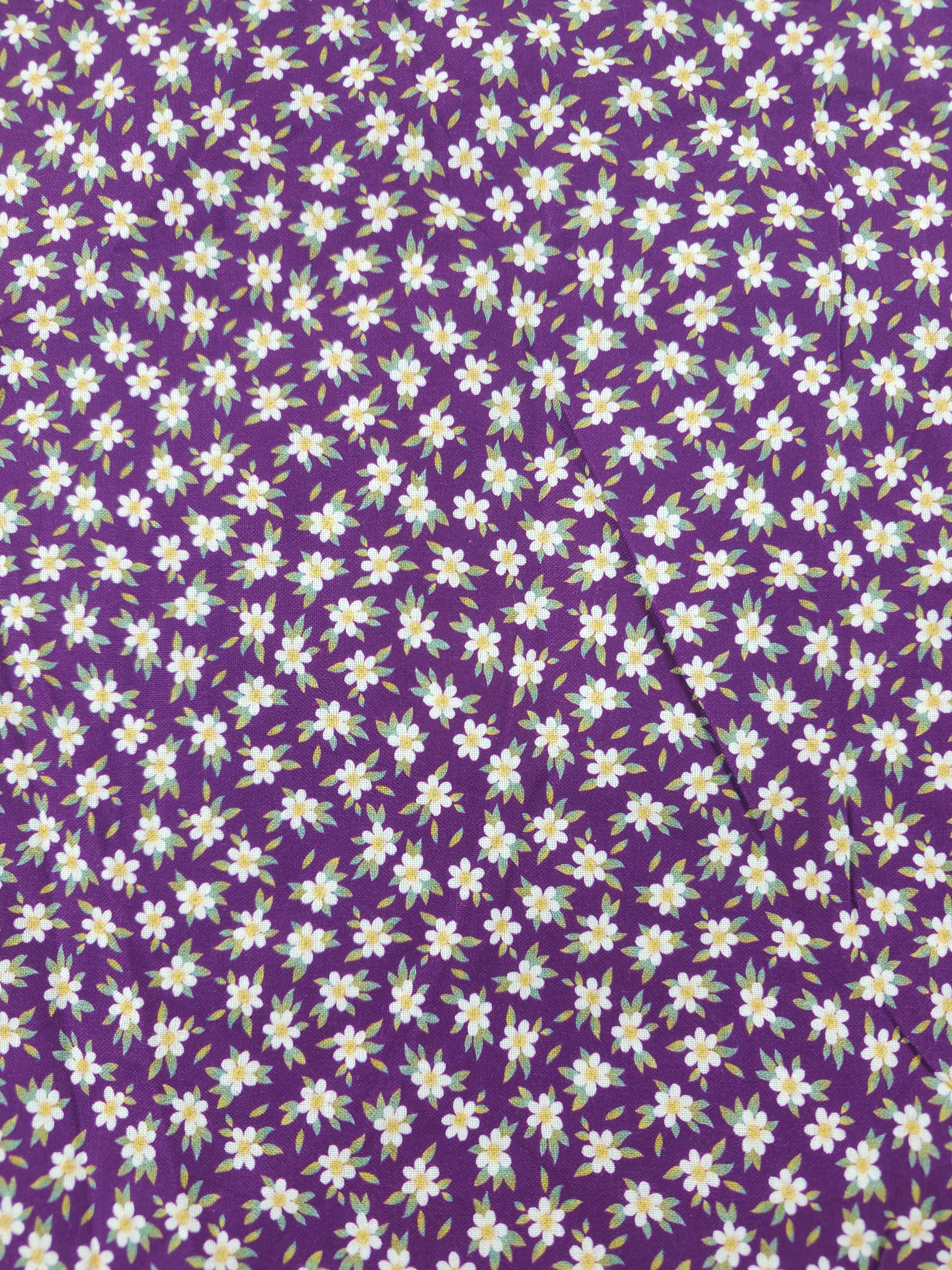 Purple flora Cotton- 1.7m piece