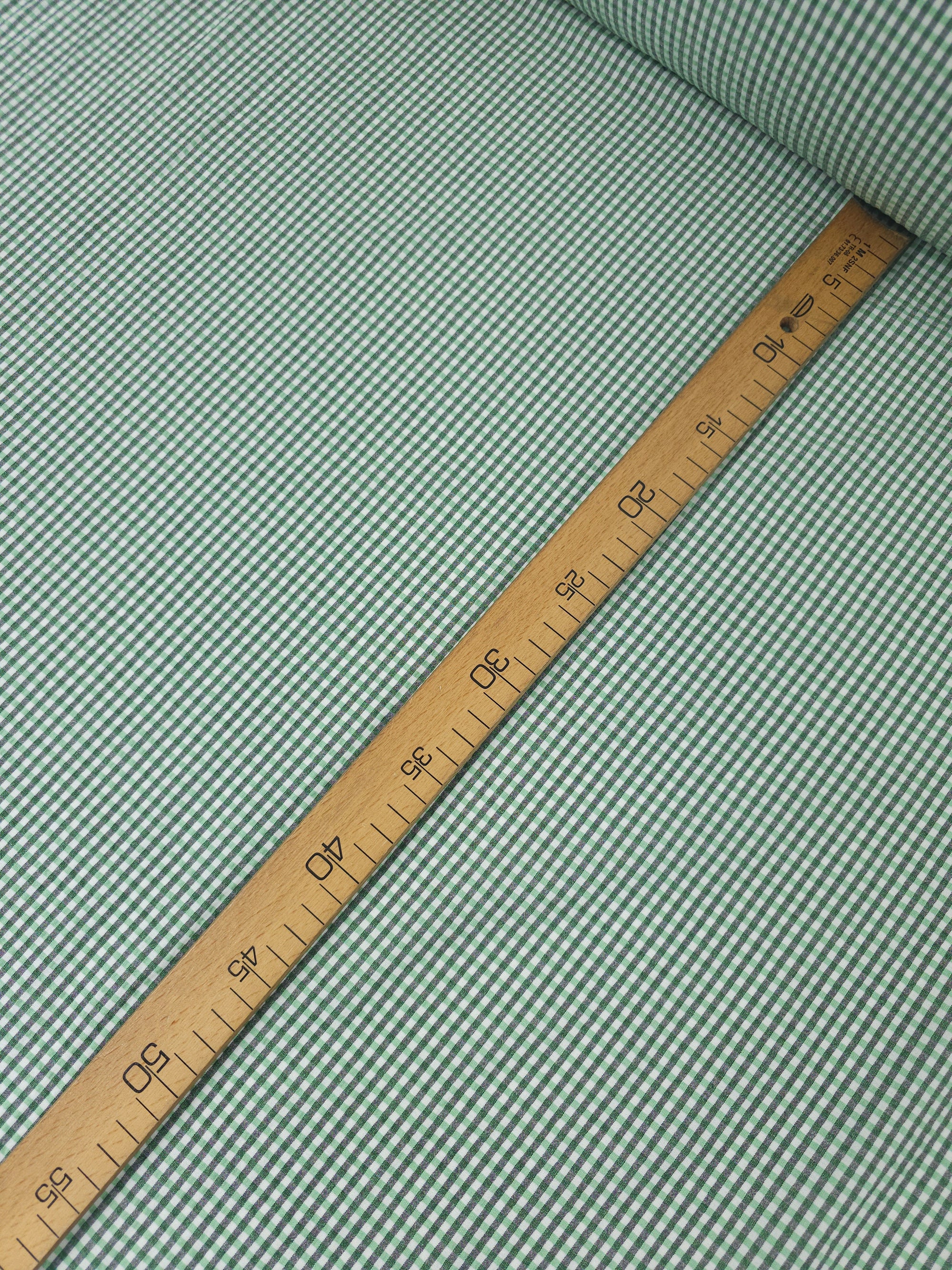 Green/Grey Mini Gingham Cotton Poly