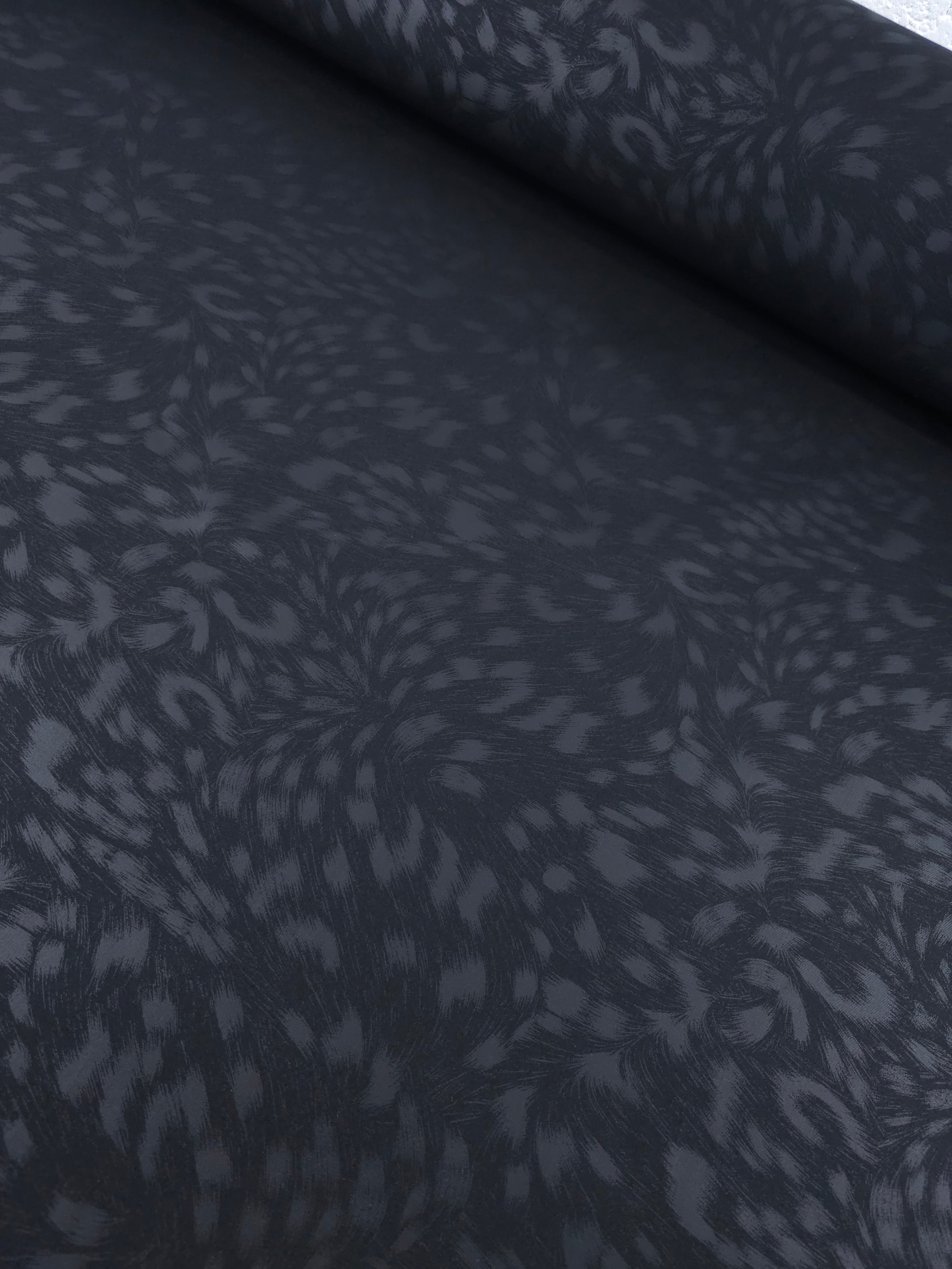 Black Animal Print Cotton Sateen Stretch