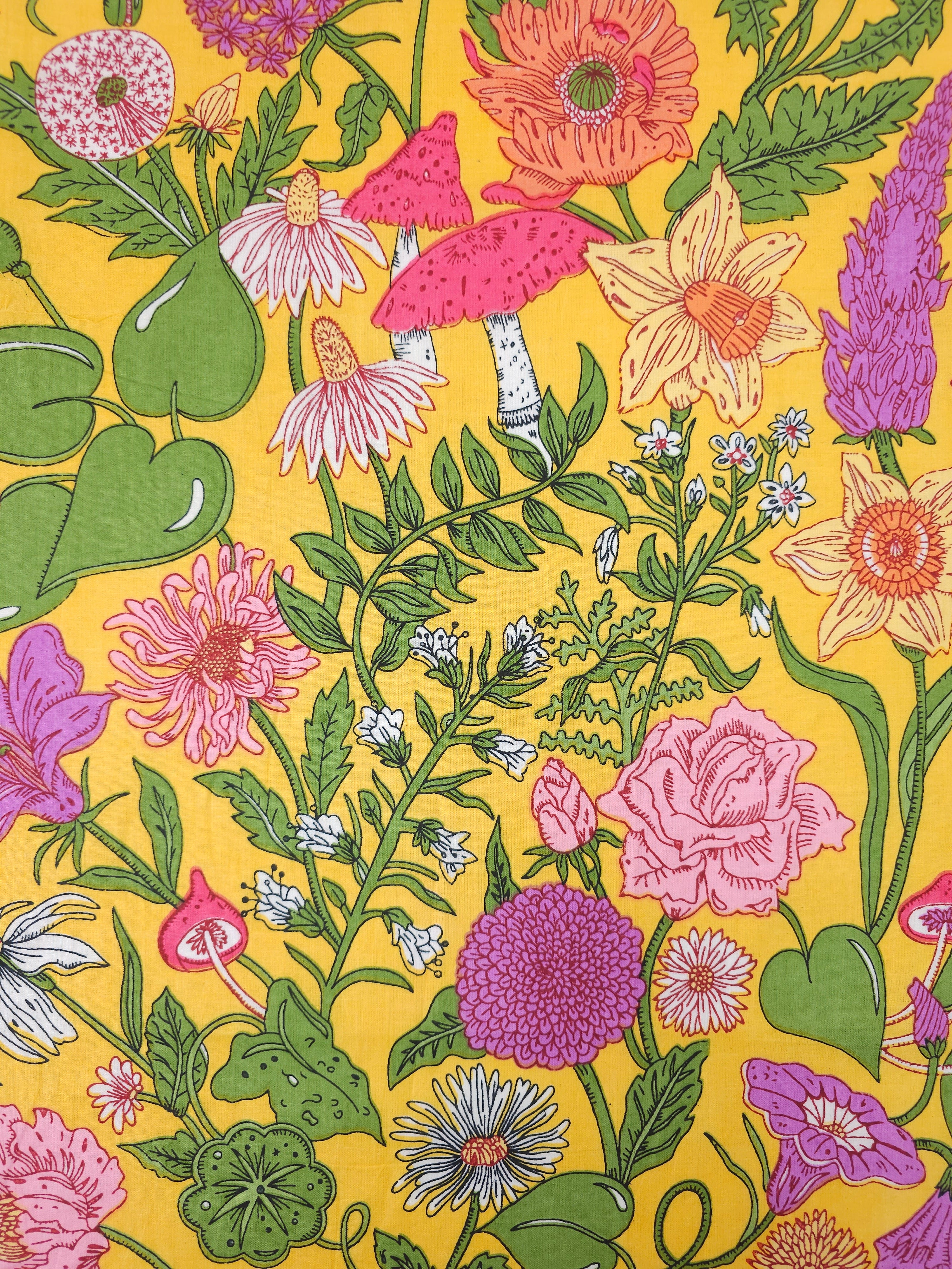 Marigold Shroom Field Cambric Cotton