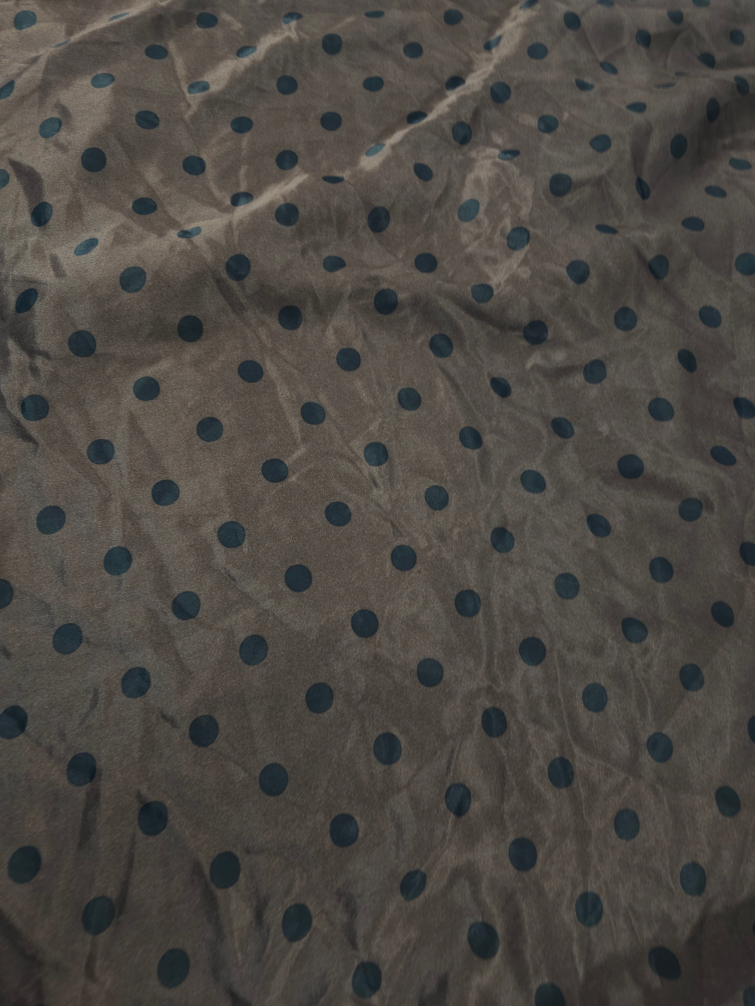 Brown polka Viscose satin- 2m piece