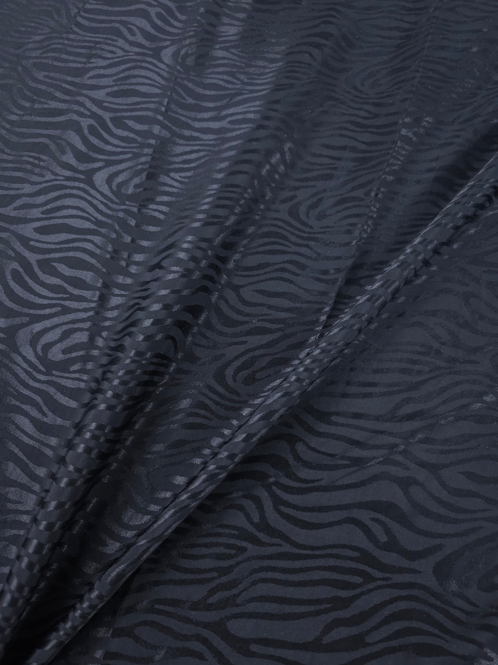 Black Zebra Viscose Satin Jacquard