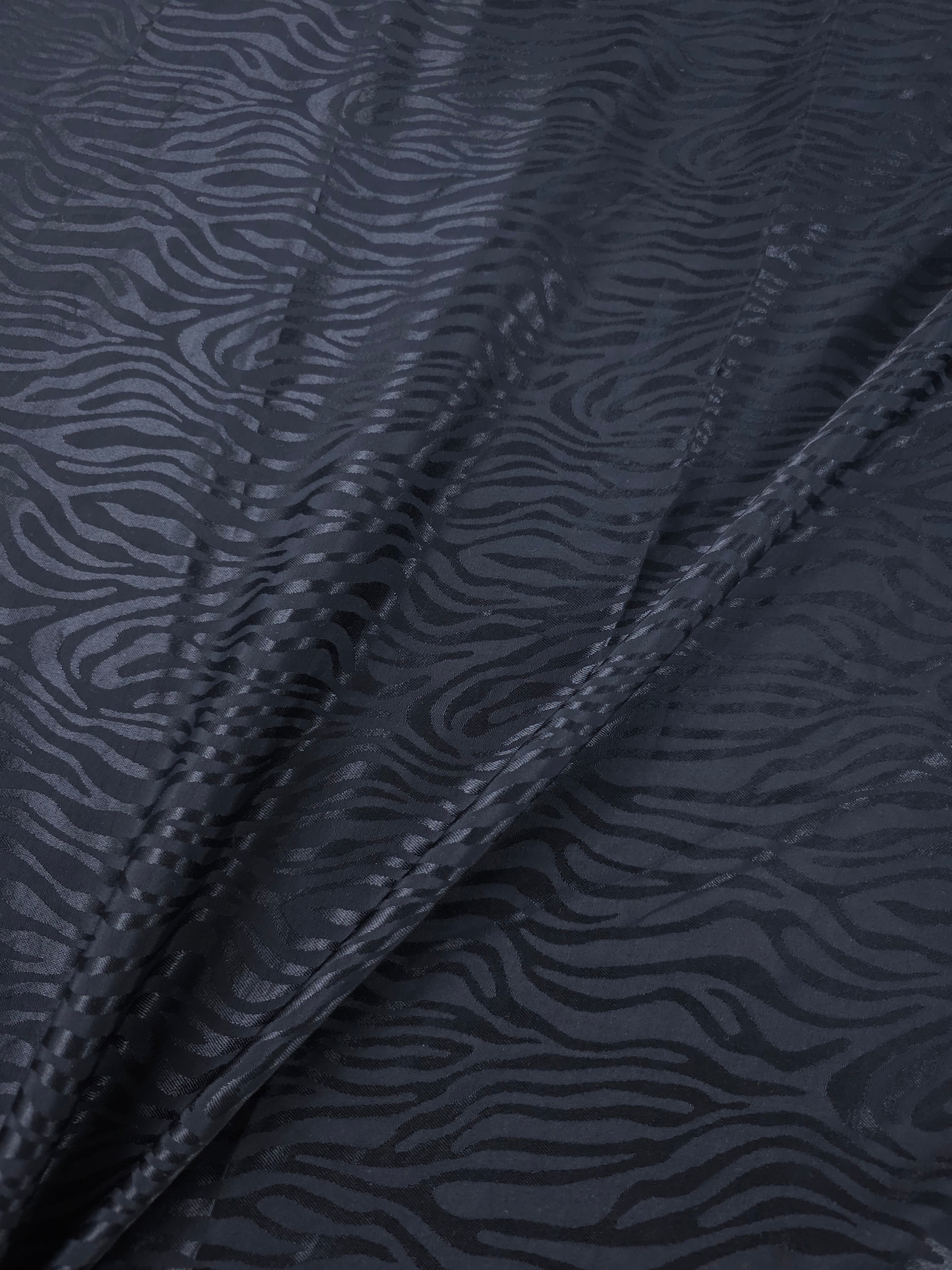 Black Zebra Viscose Satin Jacquard