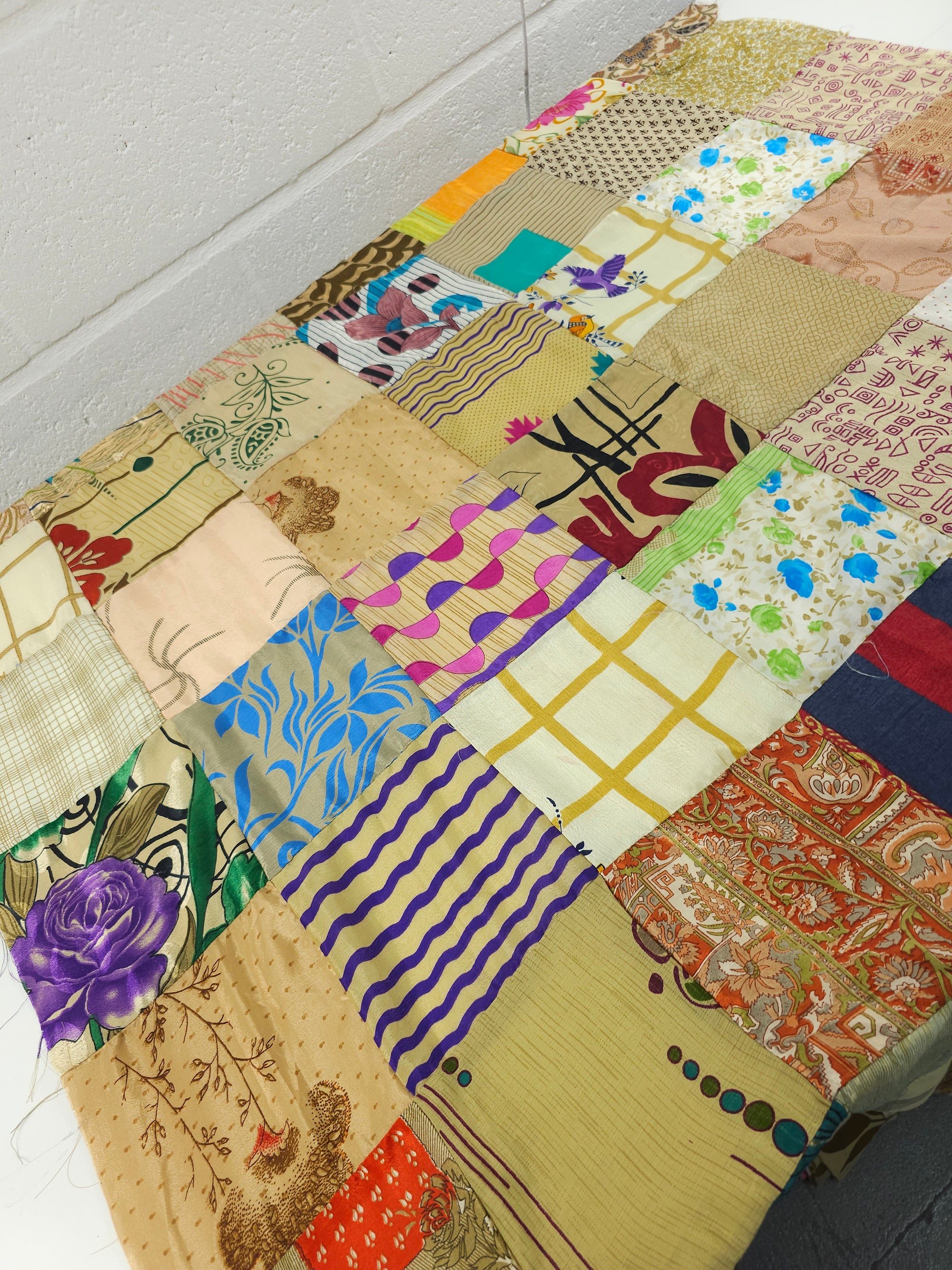 Multi Pattern Silk Patchwork