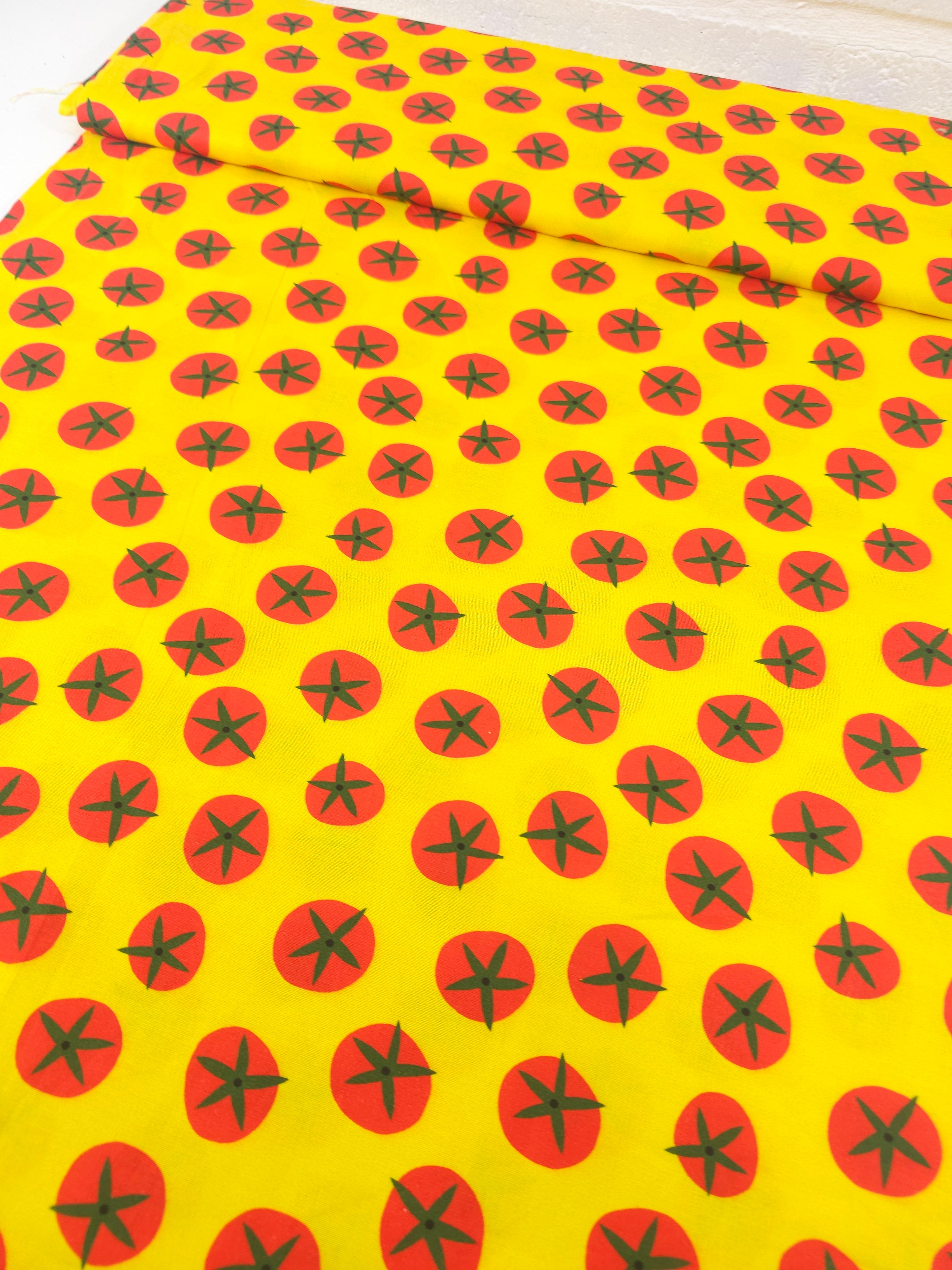 Yellow/Red Novelty Tomatoes 100% Cotton - Free Spirit