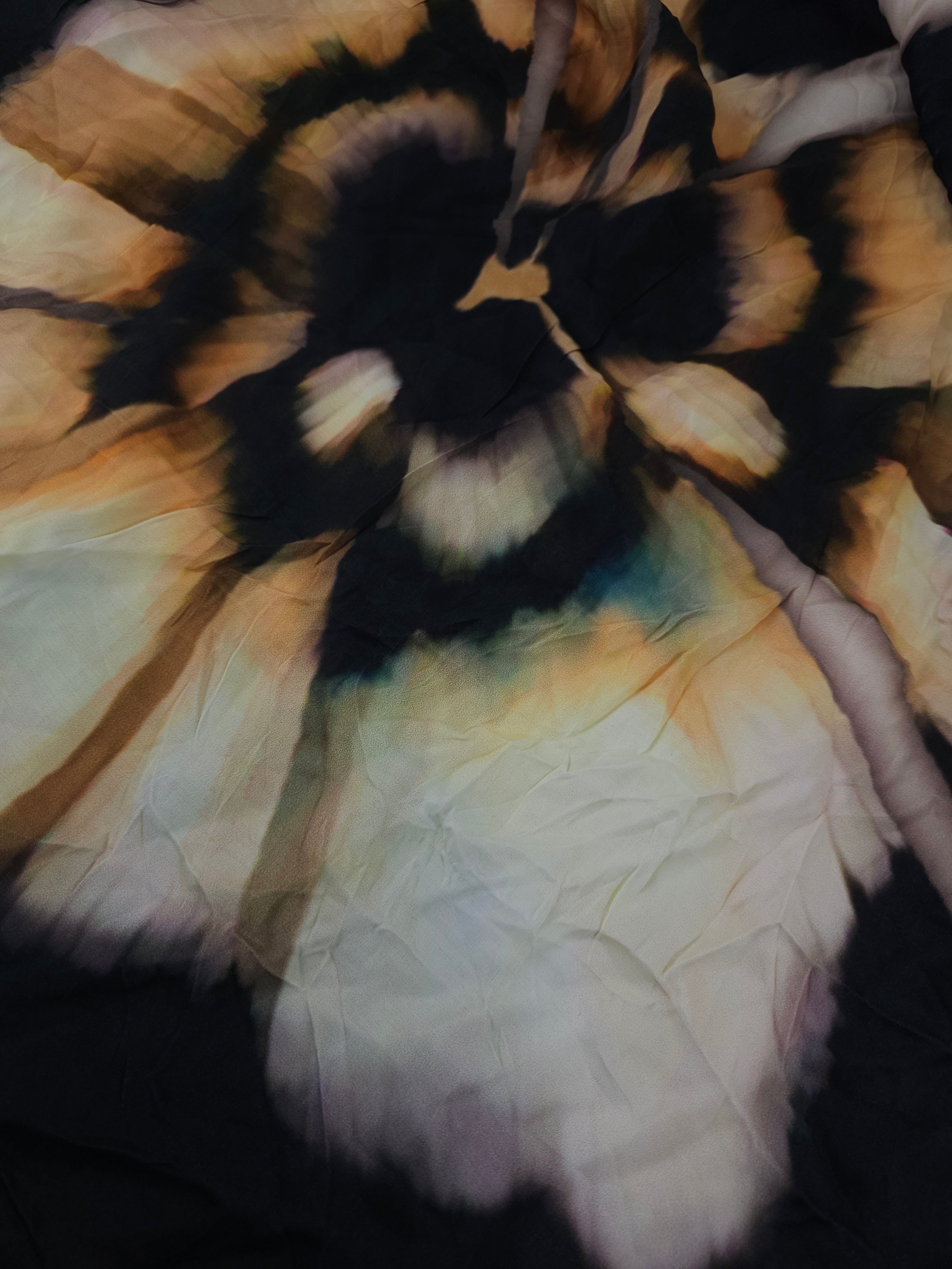 Big natural flower Viscose sateen- 2m piece