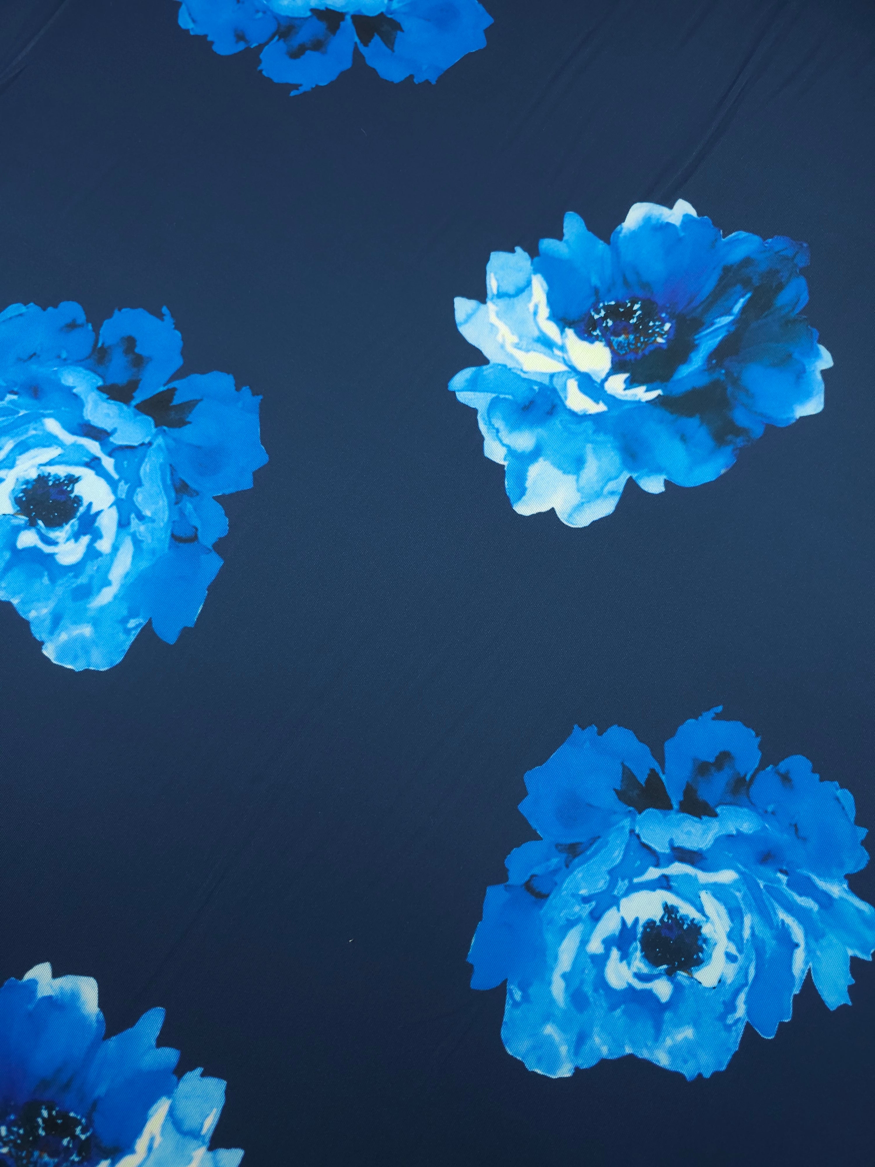 Blue/Navy Floating Flower Poly Jersey