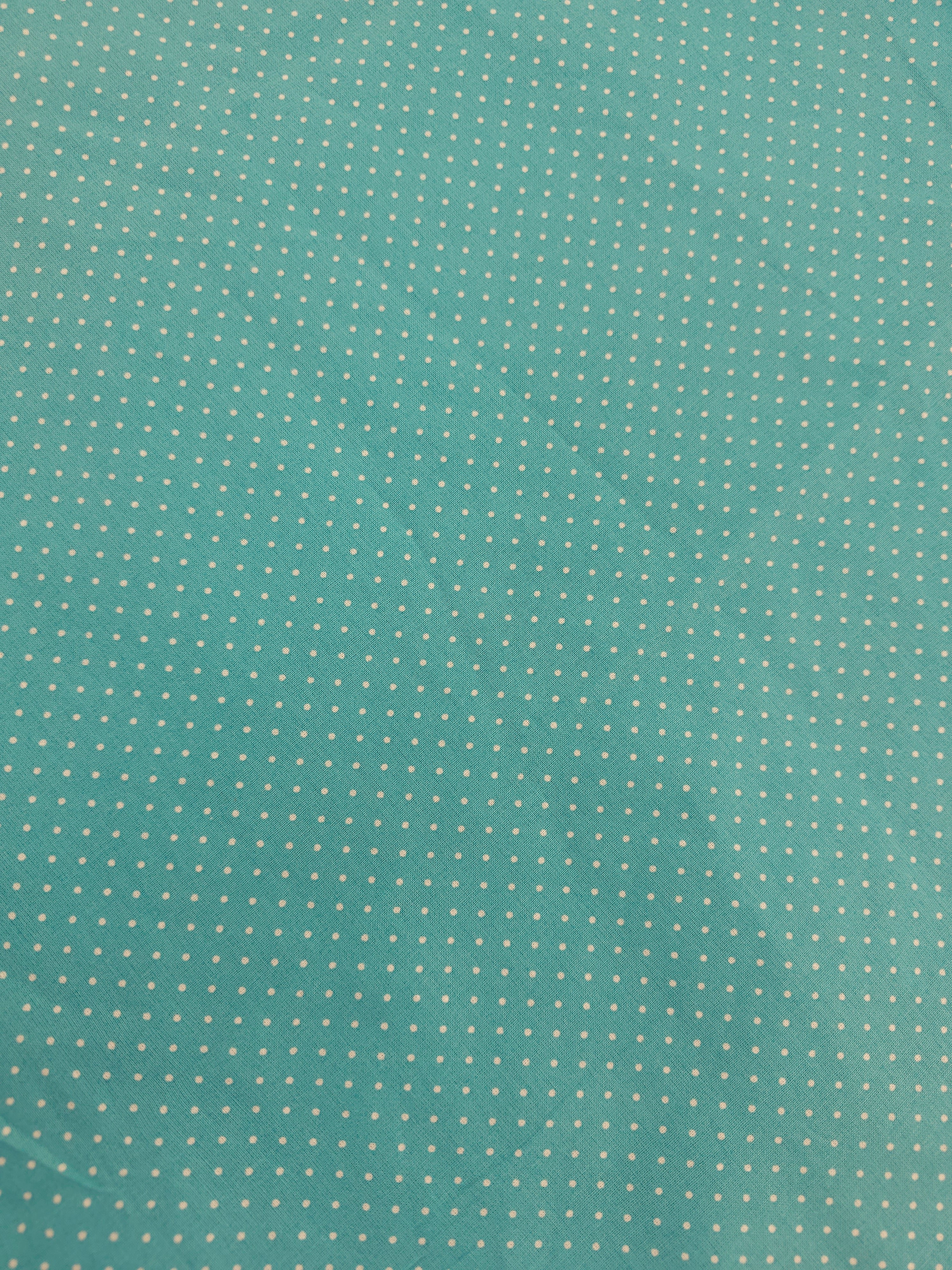 Cyan little dotted Cotton- 1.8m piece