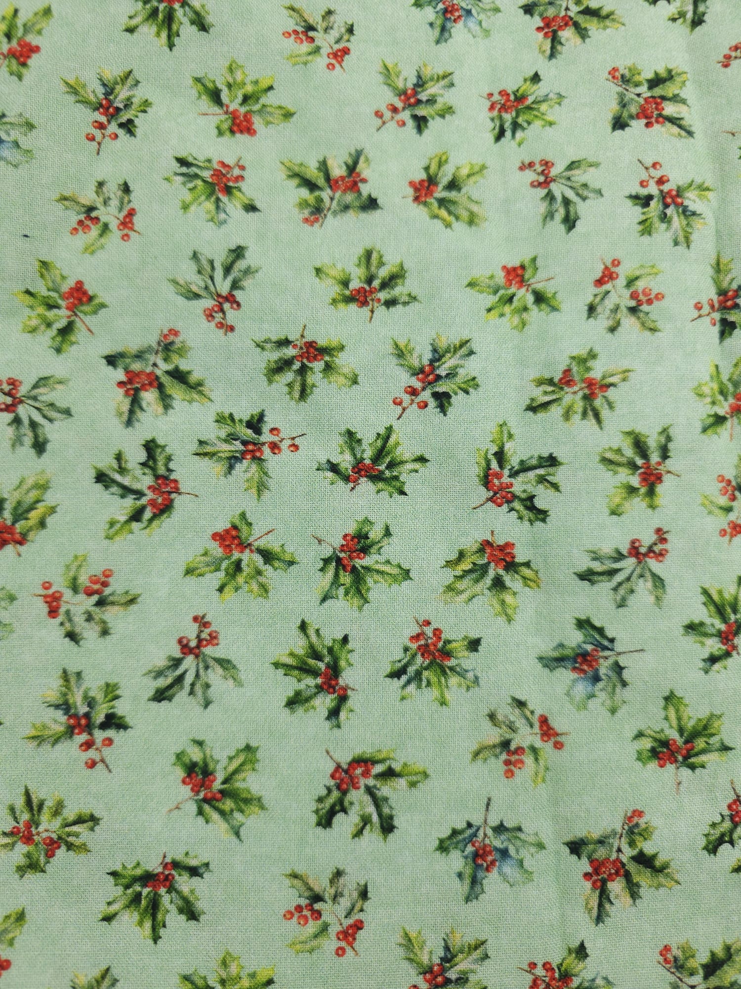 Holly Green Cotton - 1m Piece