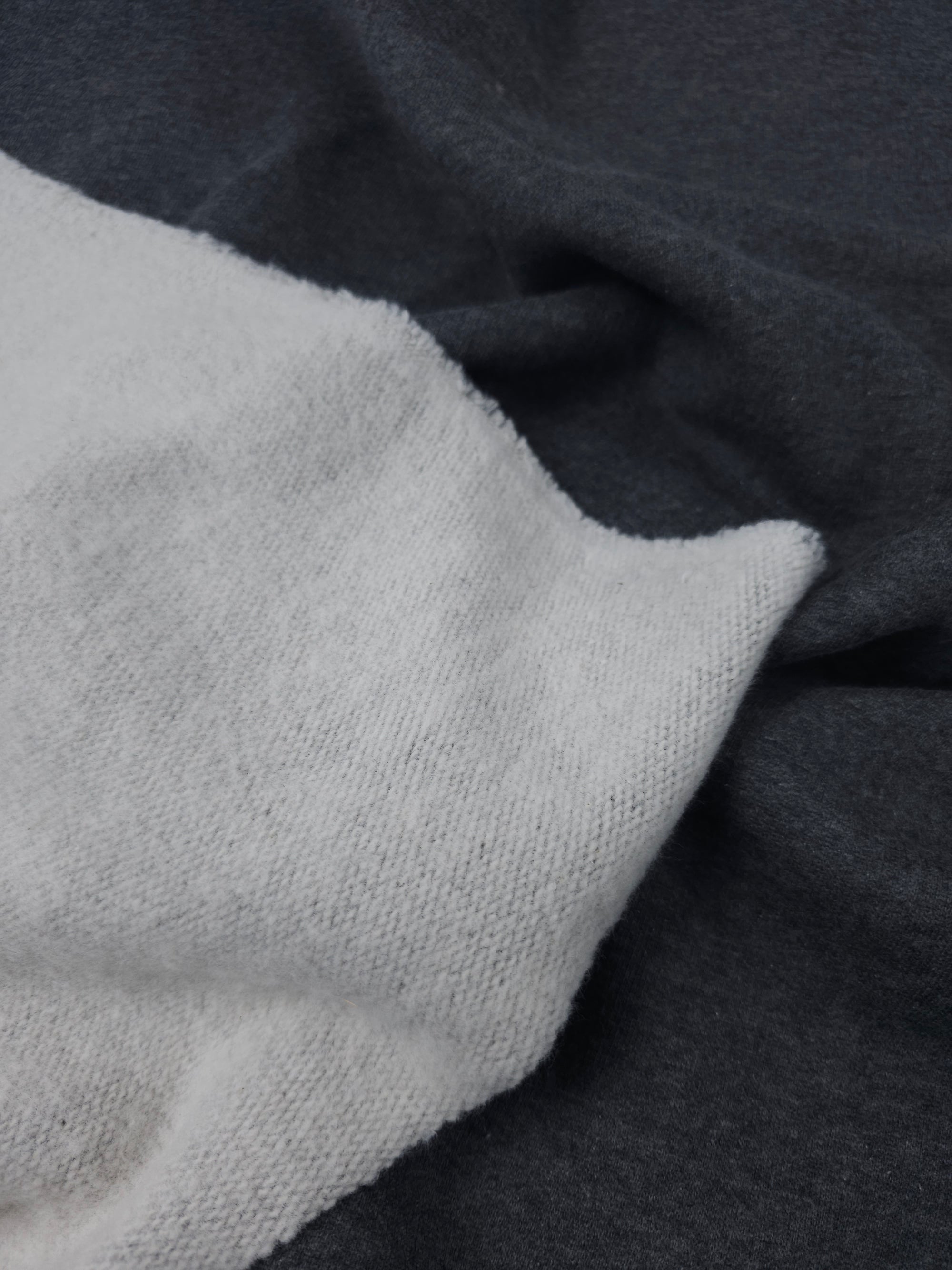 Dark Grey Fleece Backed Cotton Terry