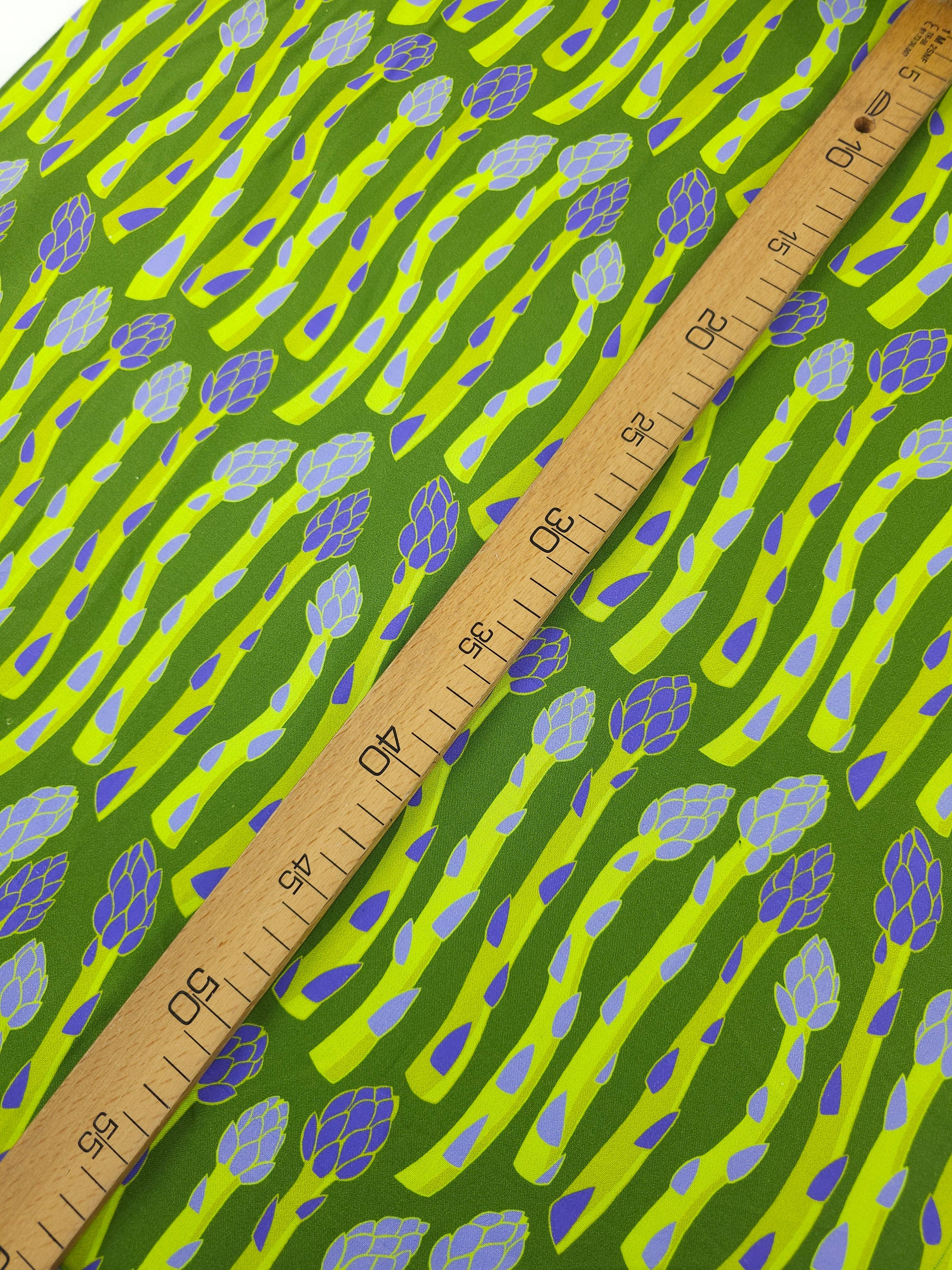 Green Novelty Asparagus 100% Cotton - Free Spirit