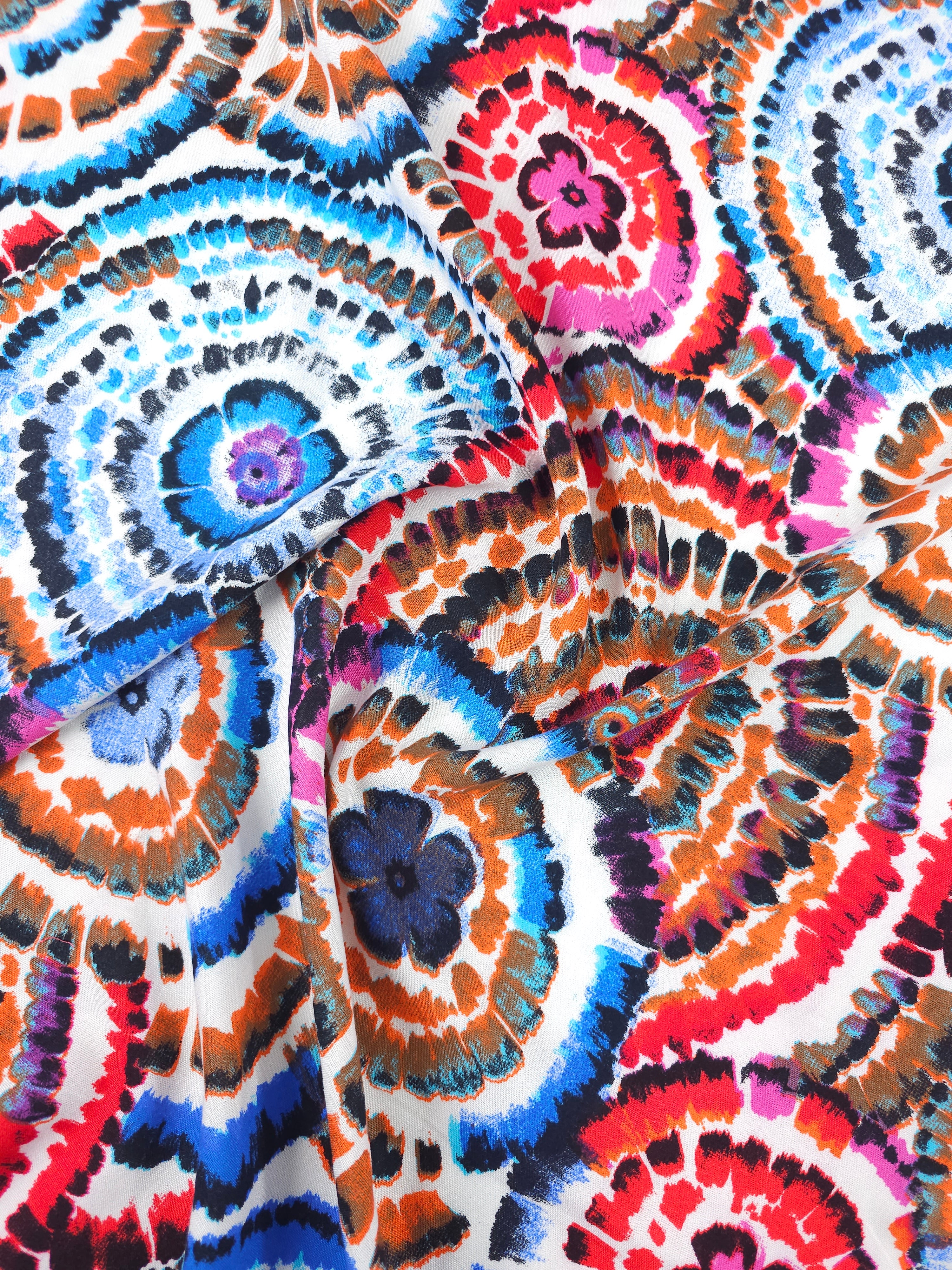 Kaleidoscopic Circle Viscose Challis