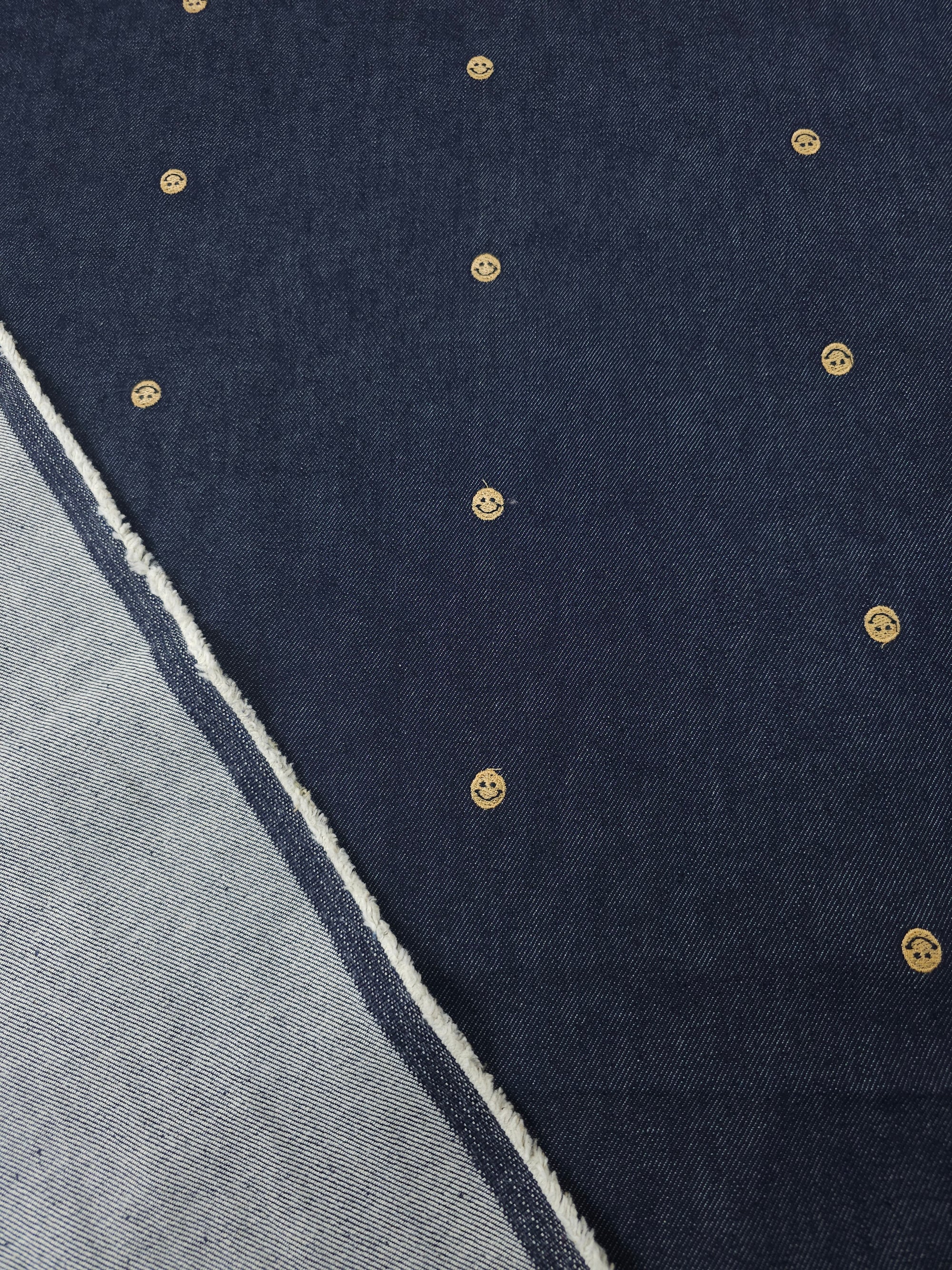 Navy Smiley Face Denim
