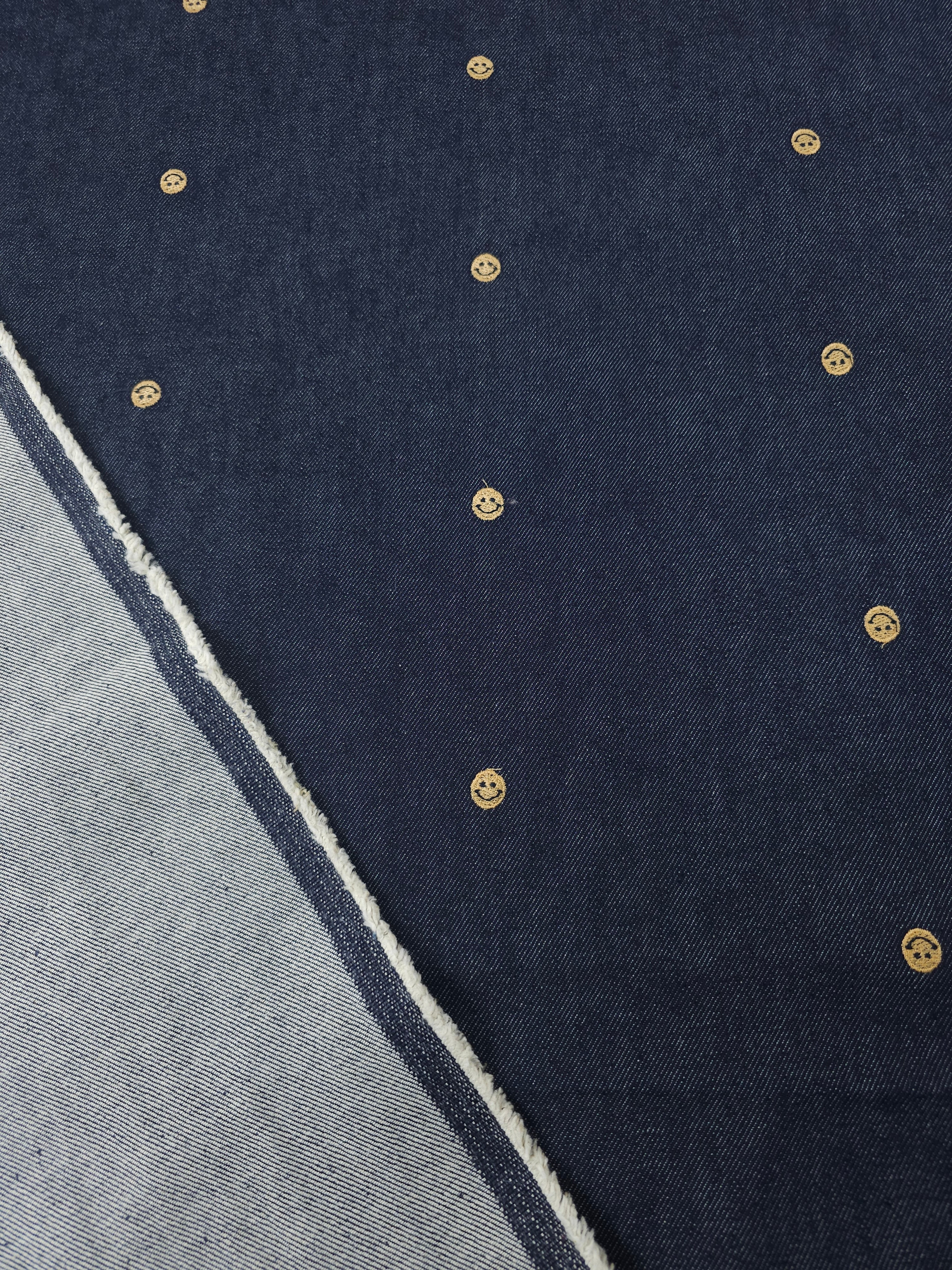 Navy Smiley Face Denim