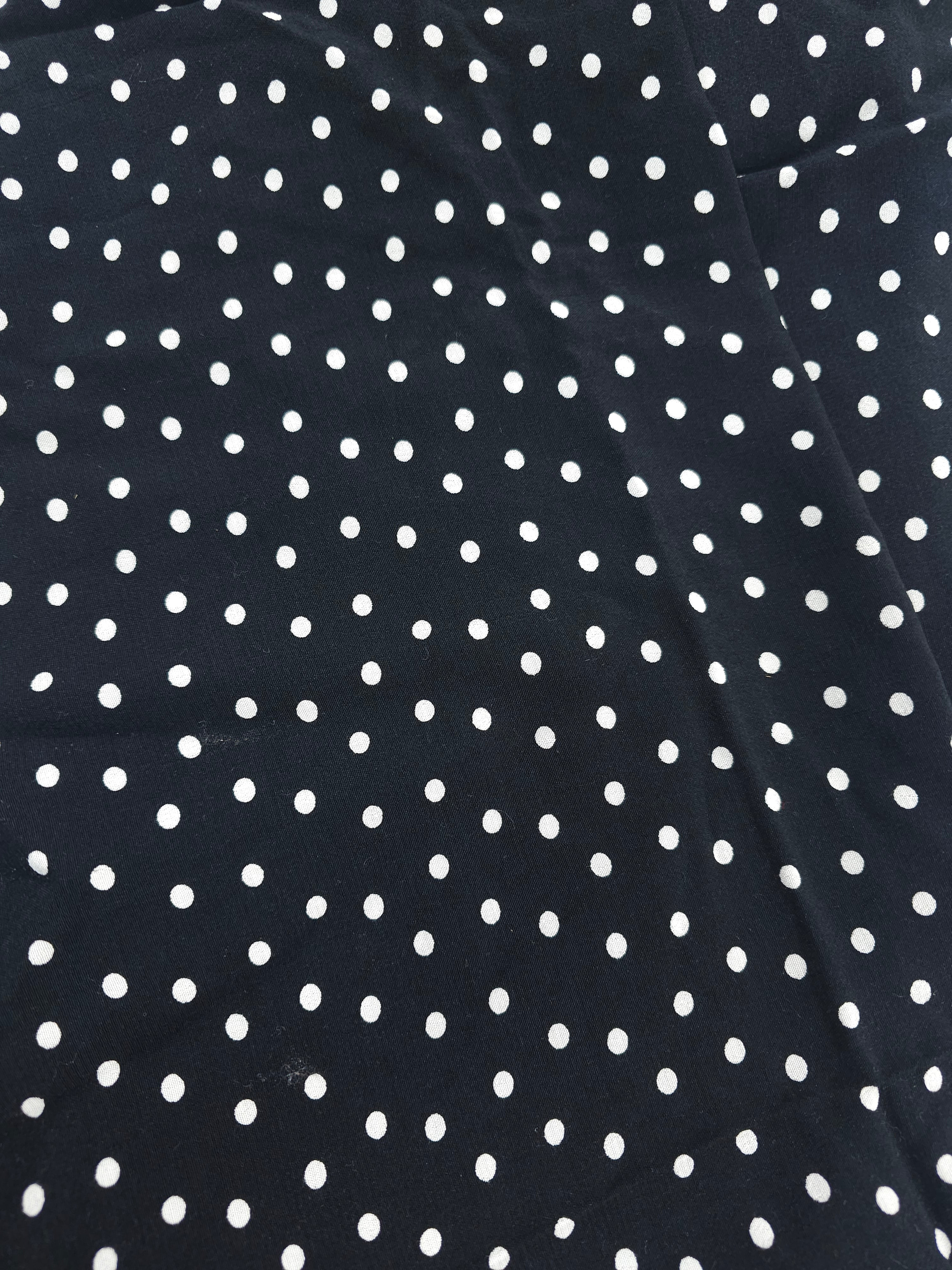 Black polka dot Viscose crepe- 1.6m piece